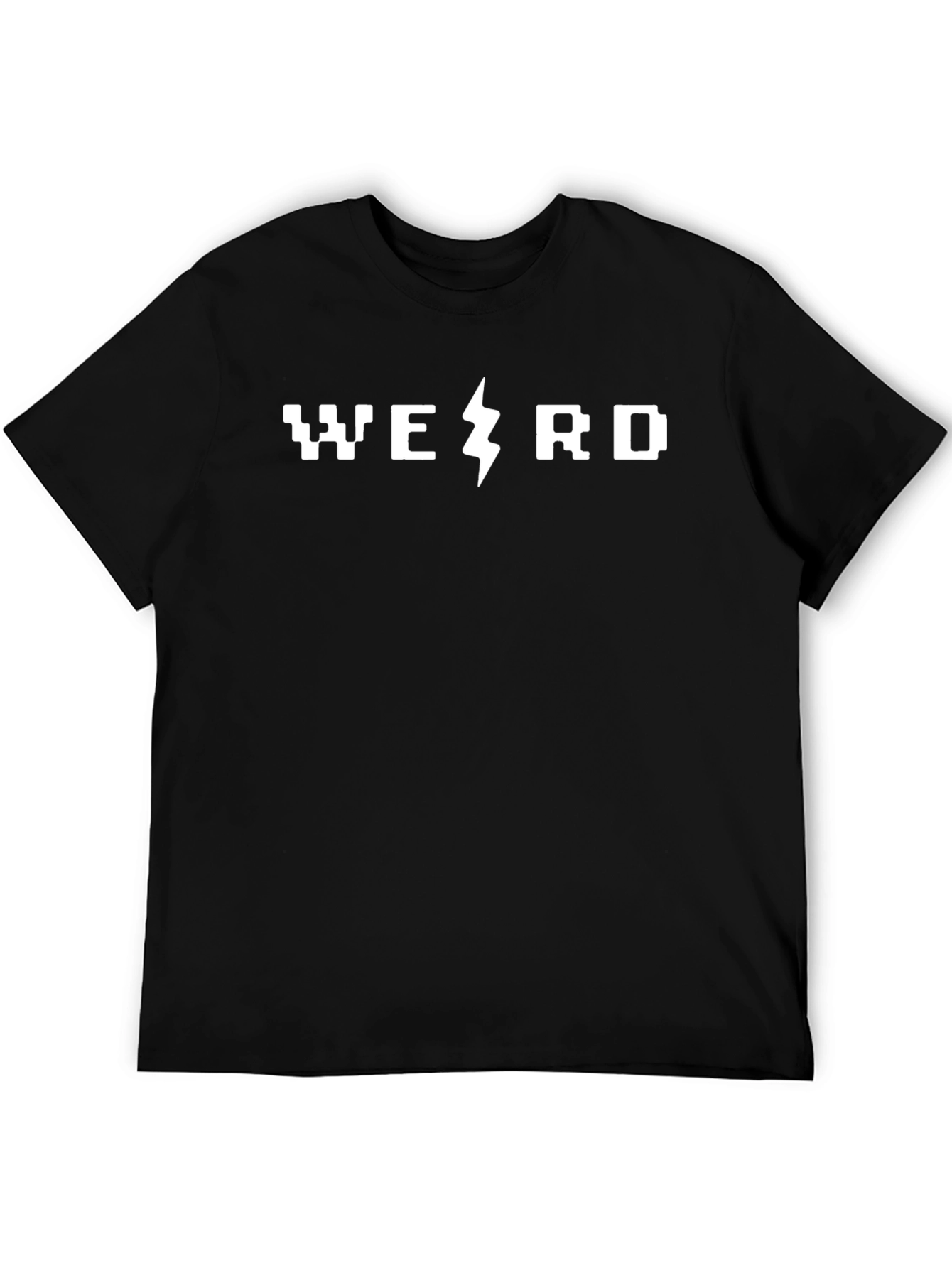 Black Weird Lightning Bolt Graphic T-Shirt