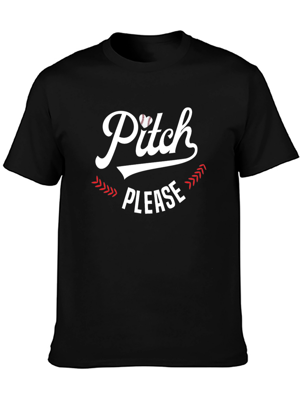 Pitch Please Baseball Heart Graphic Tee