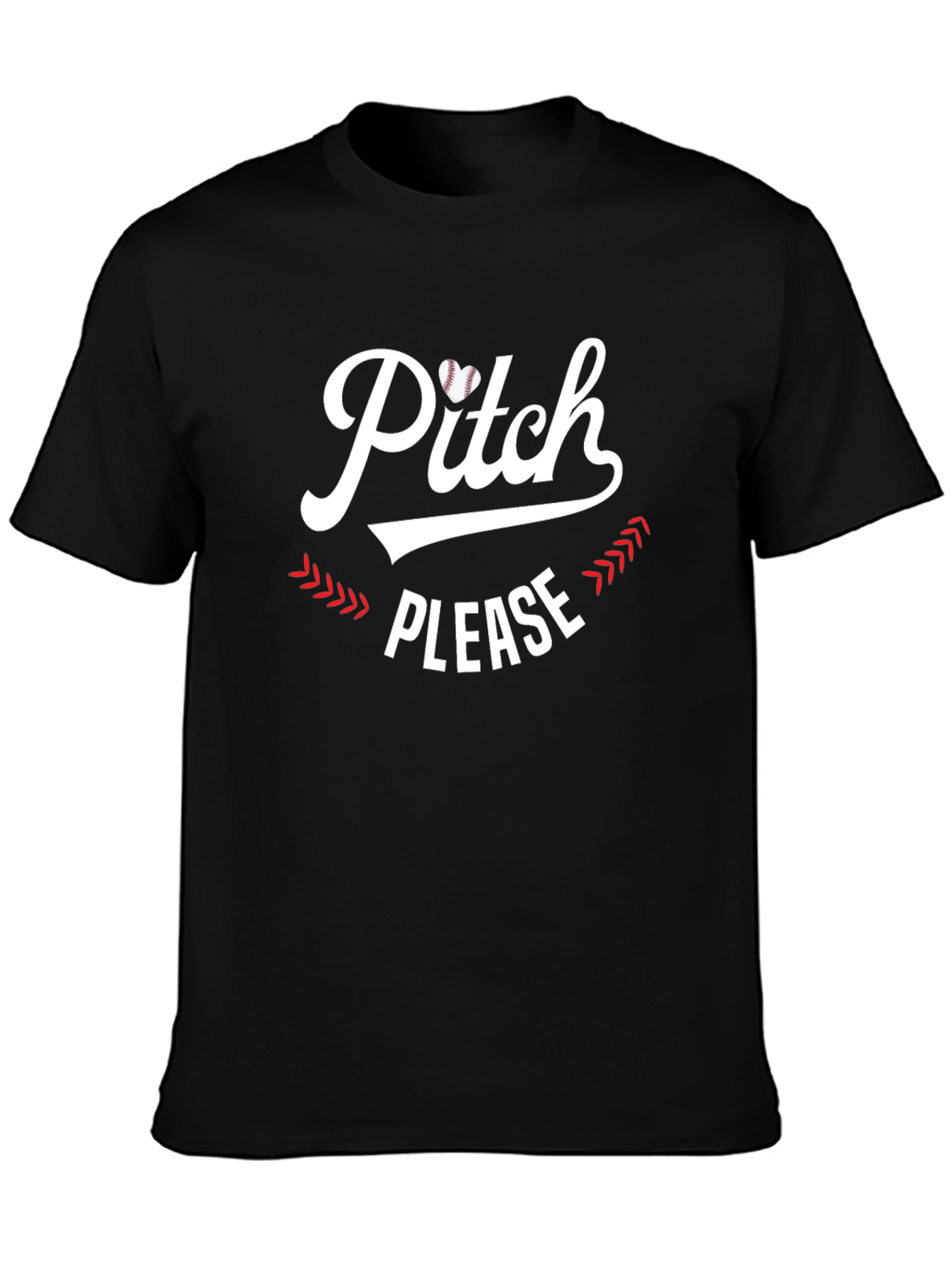 Pitch Please Baseball Heart Graphic Tee