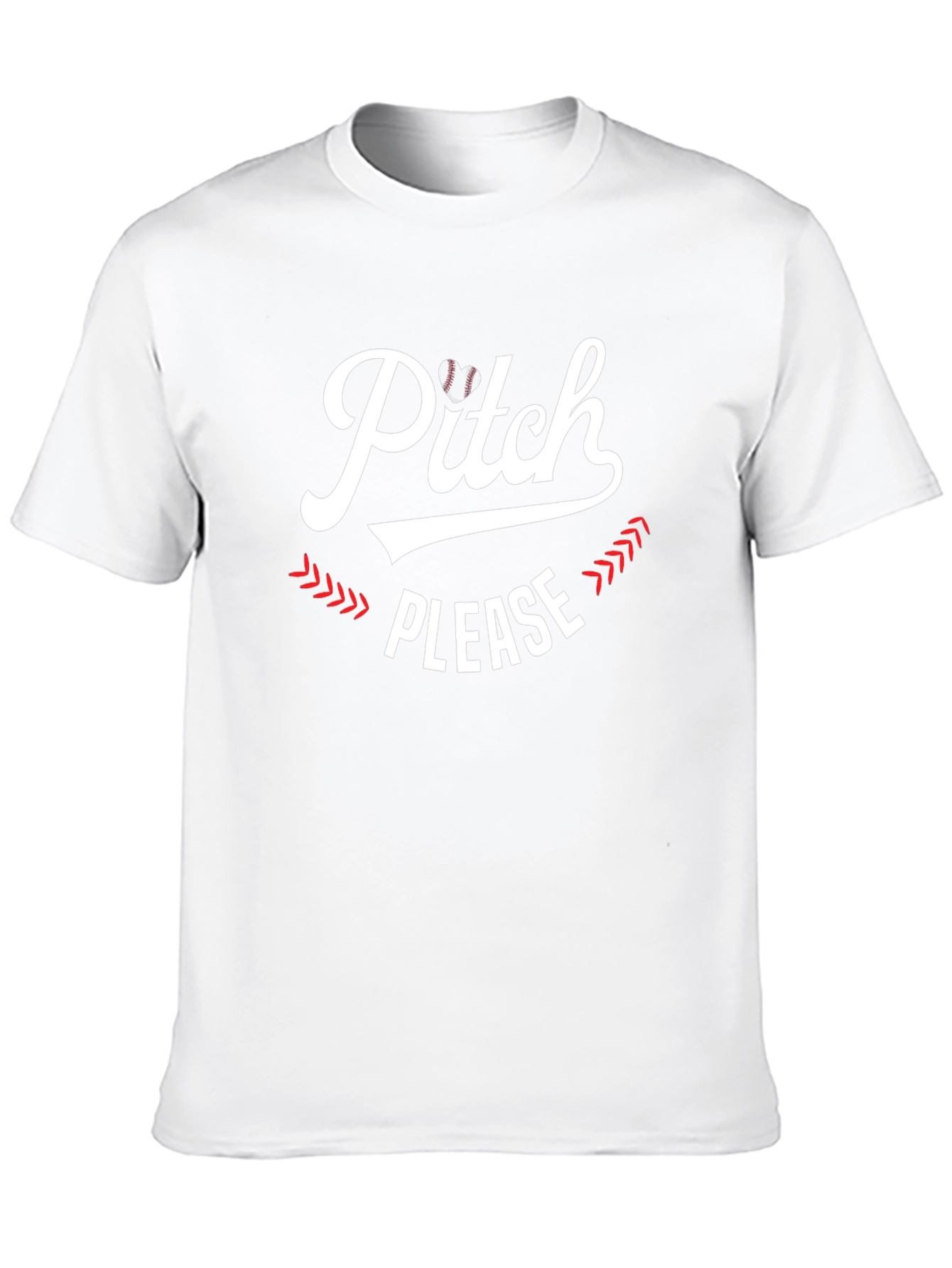 Pitch Please Baseball Heart Graphic Tee