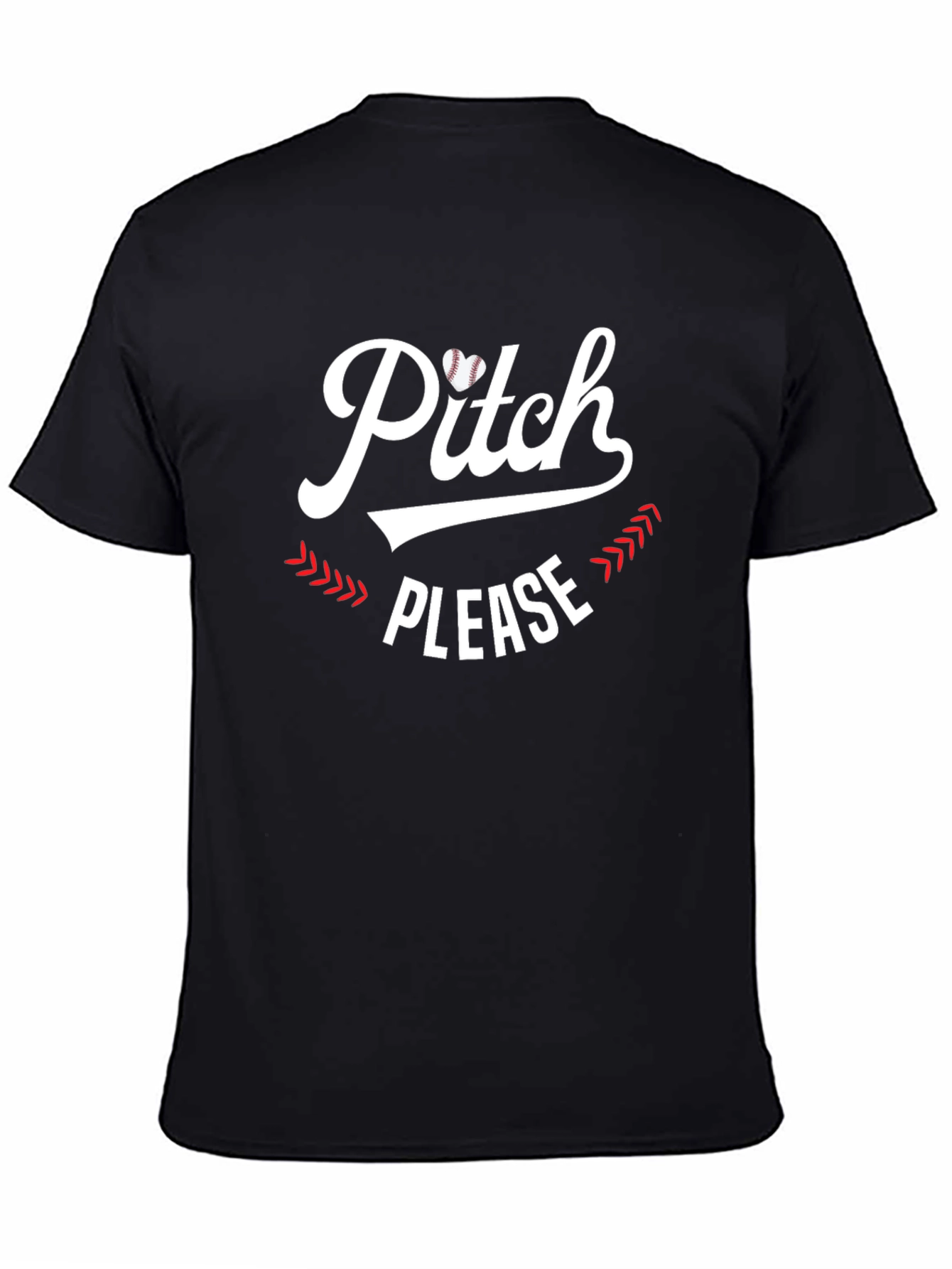 Pitch Please Baseball Heart Graphic Tee