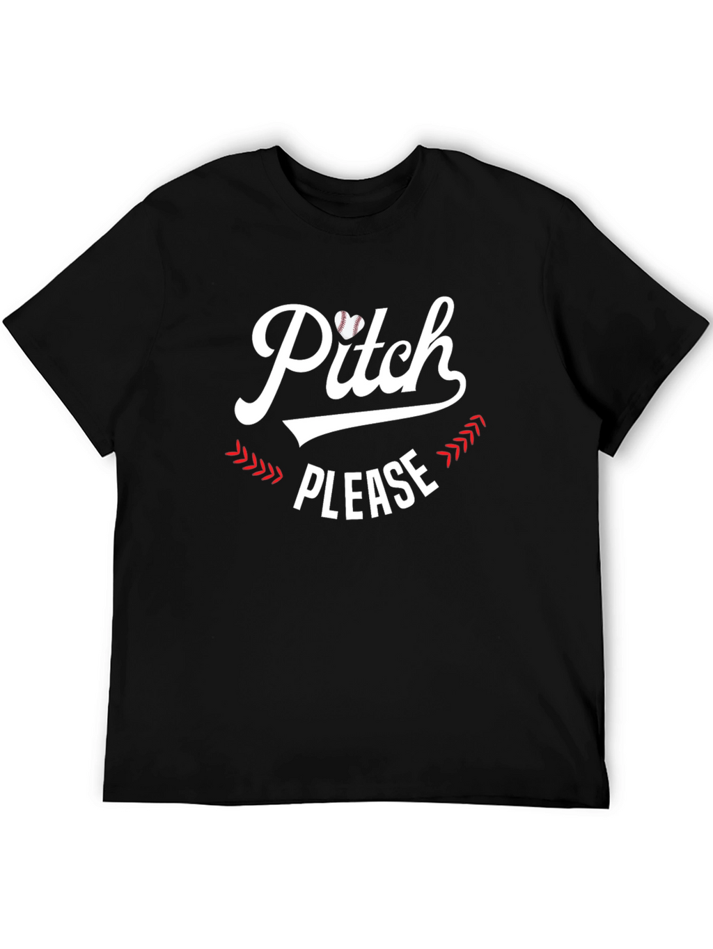 Pitch Please Baseball Heart Graphic Tee