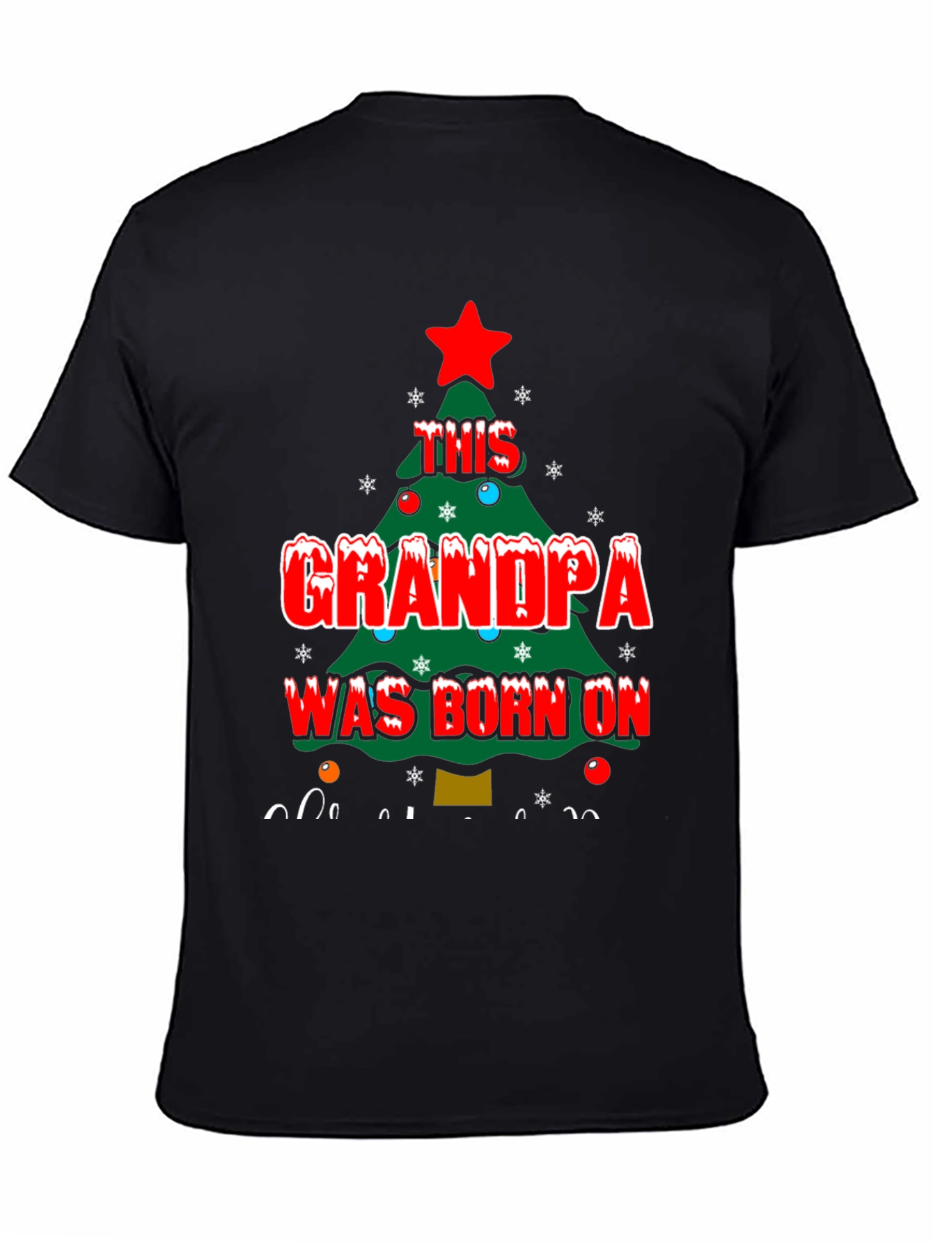 Grandpa Born On Christmas T-Shirt