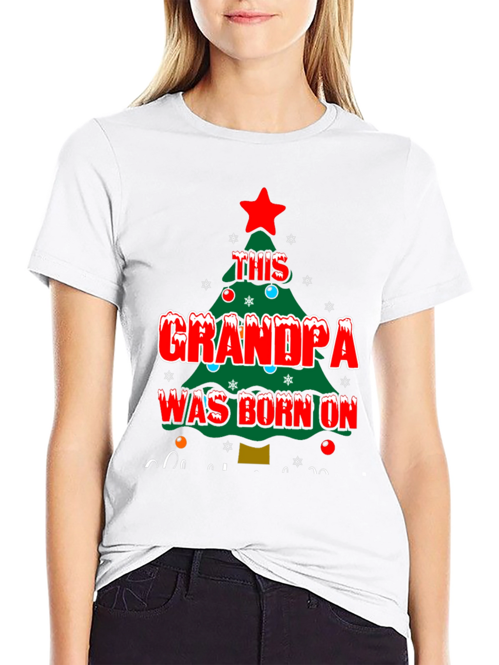 Grandpa Born On Christmas T-Shirt