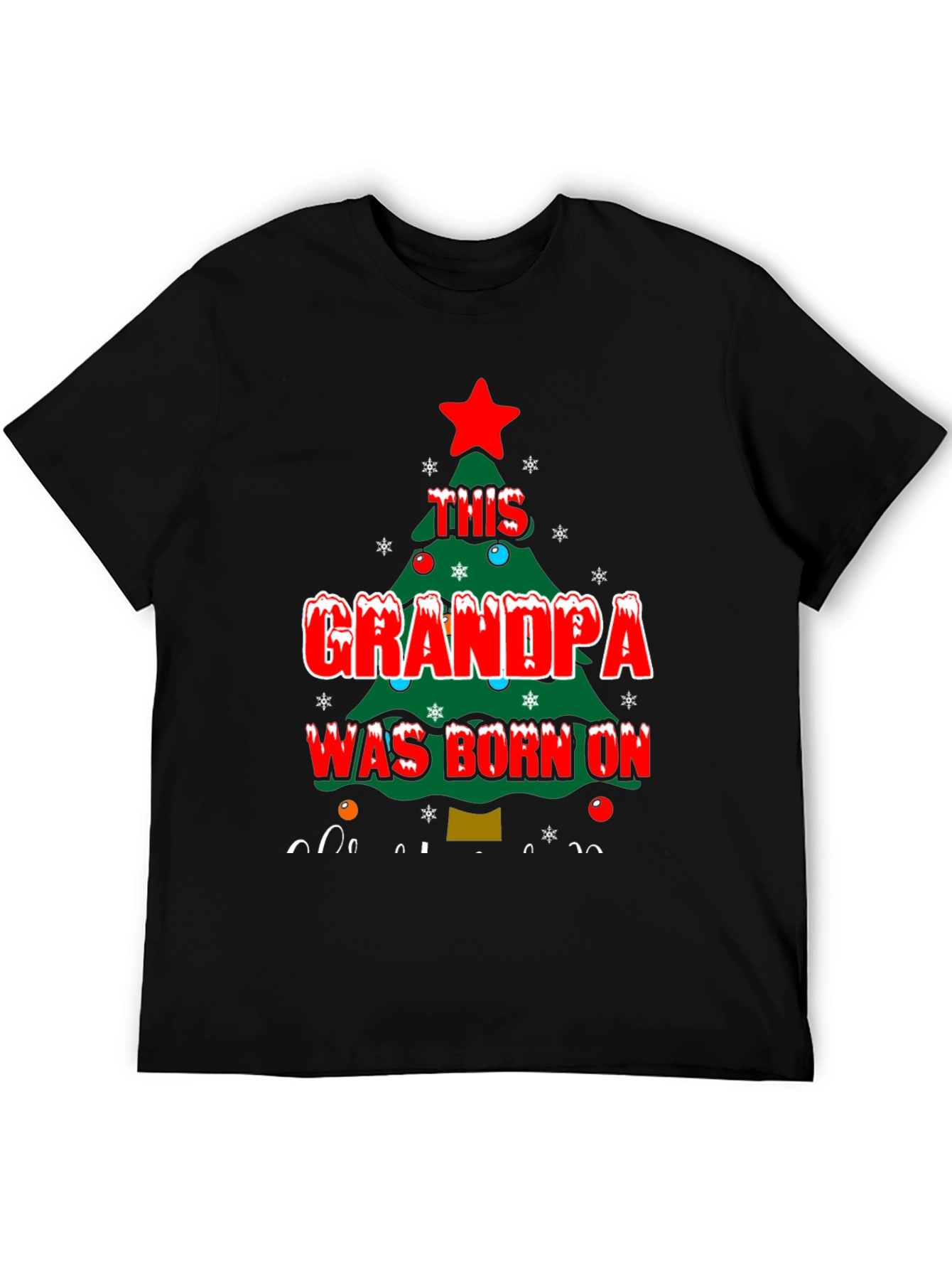 Grandpa Born On Christmas T-Shirt