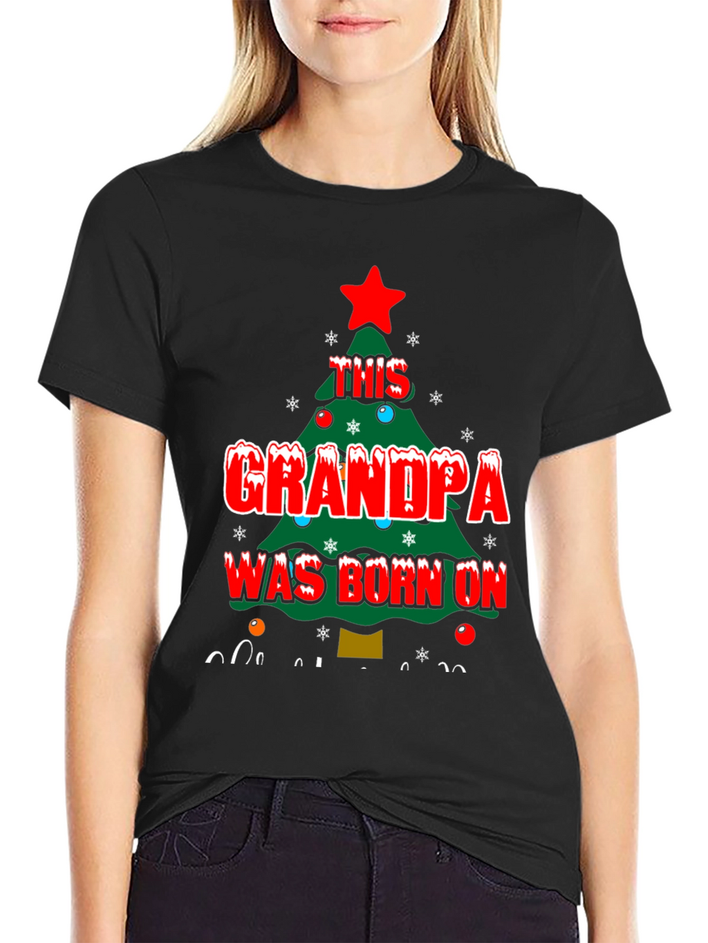 Grandpa Born On Christmas T-Shirt