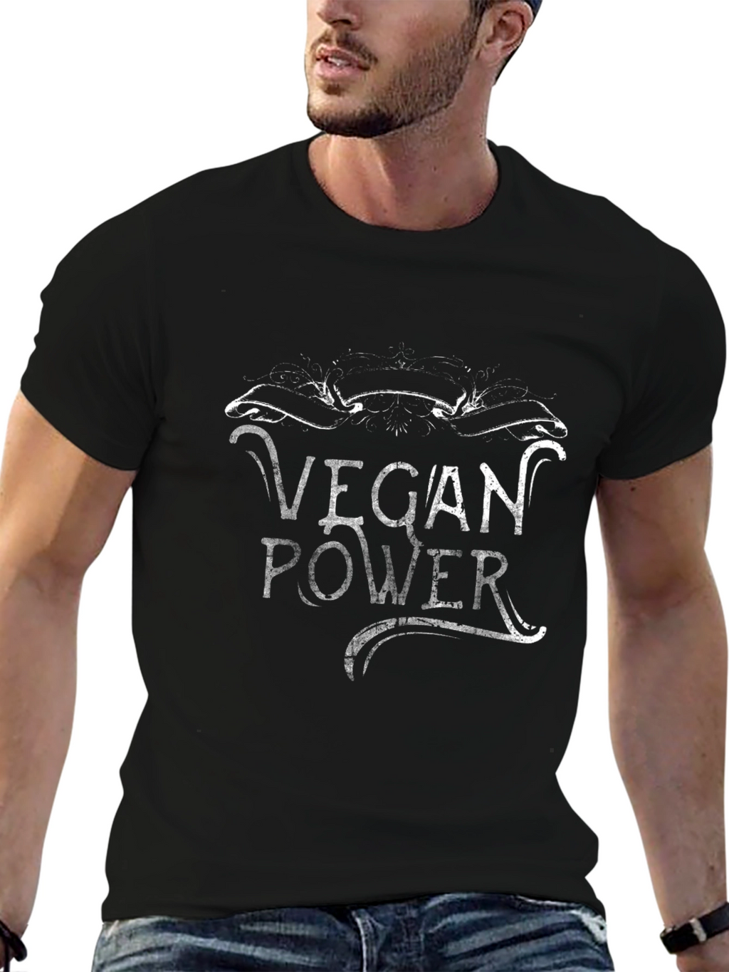 Vegan Power Graphic Tee - Black Unisex T-Shirt