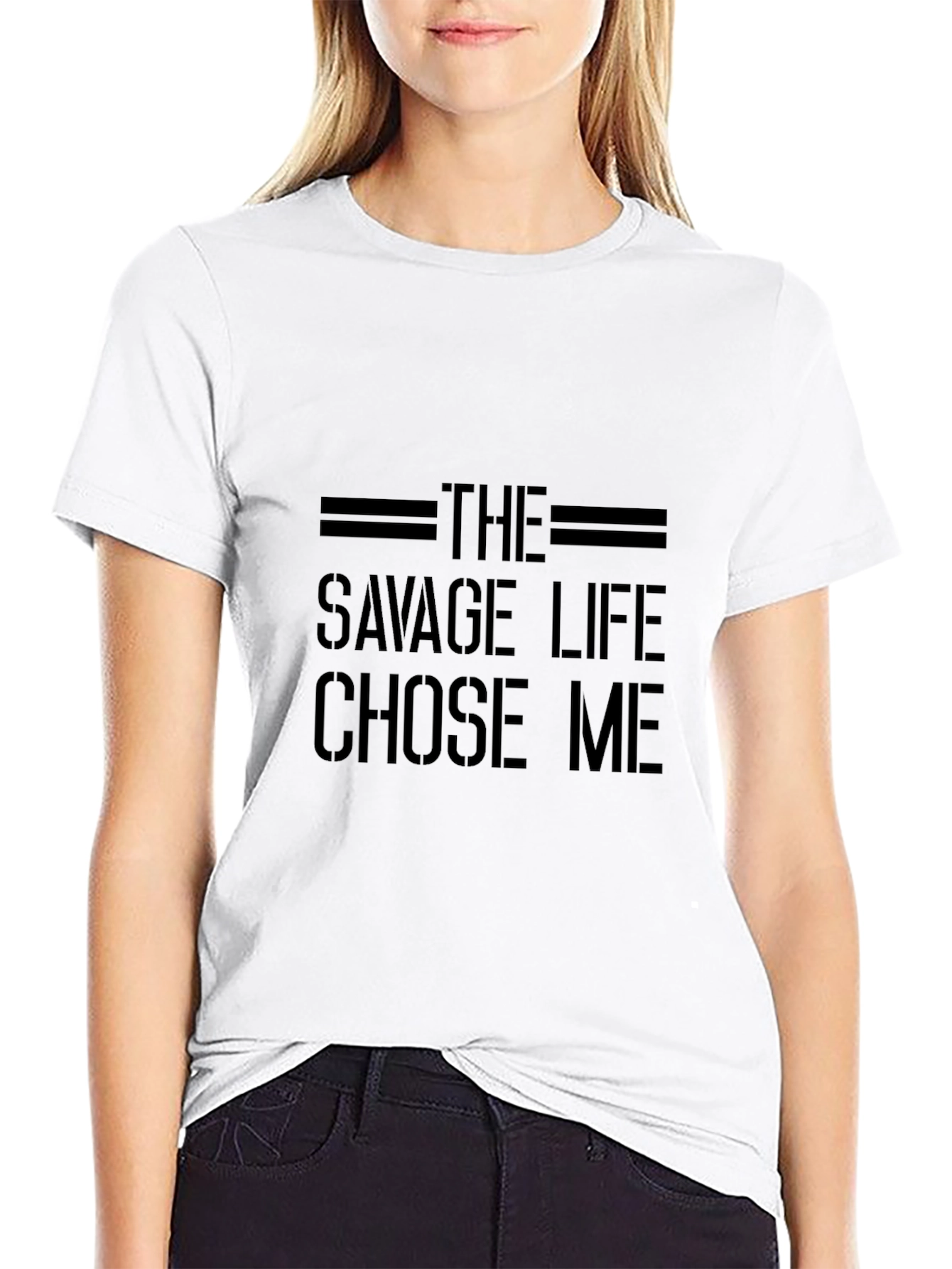 The Savage Life T-Shirt - Black Crew Neck