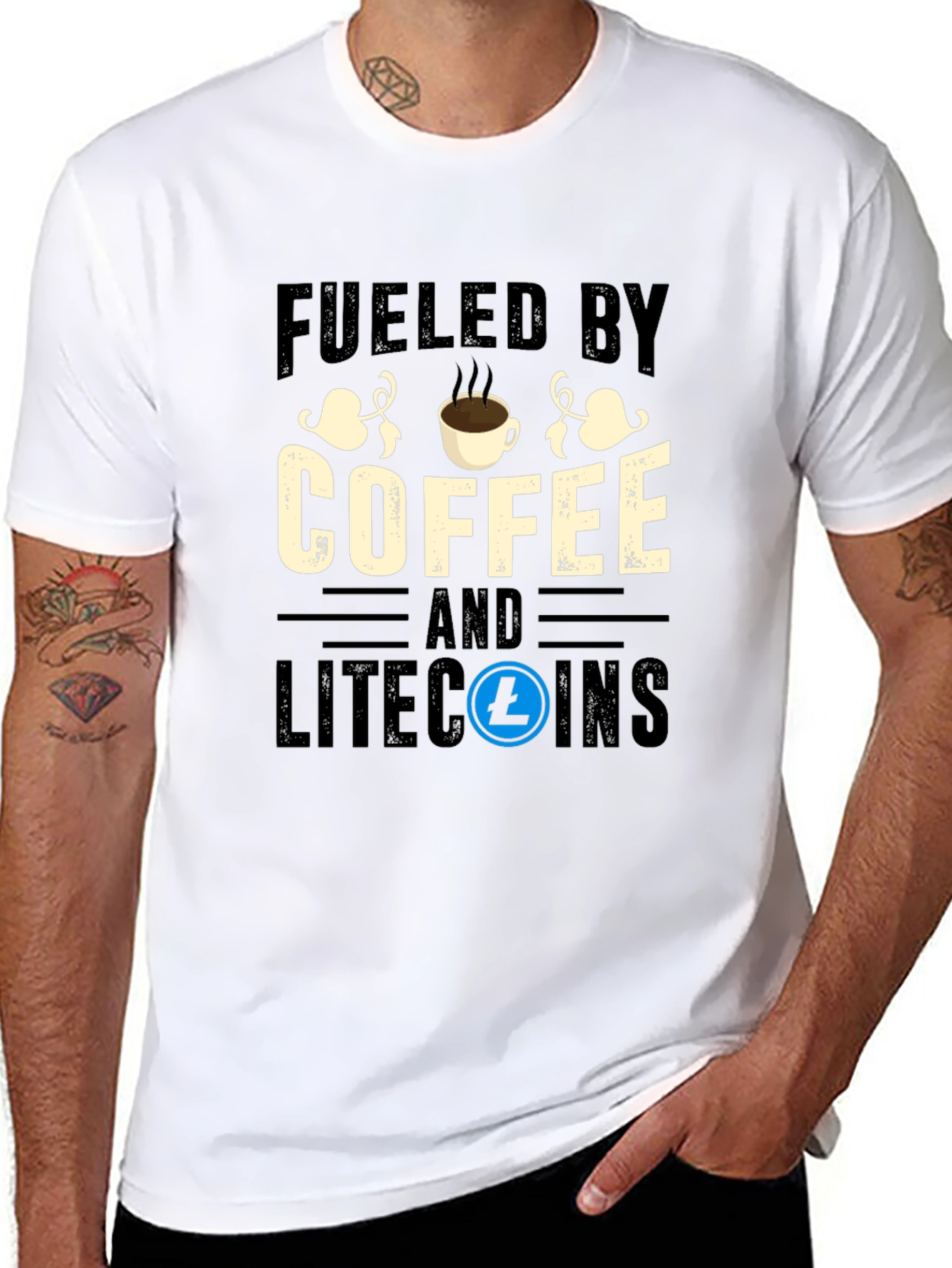 Fueled by Coffee and Litecoins T-Shirt