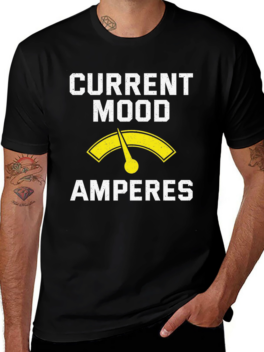Current Mood Amperes T-Shirt - Electrician Humor Tee