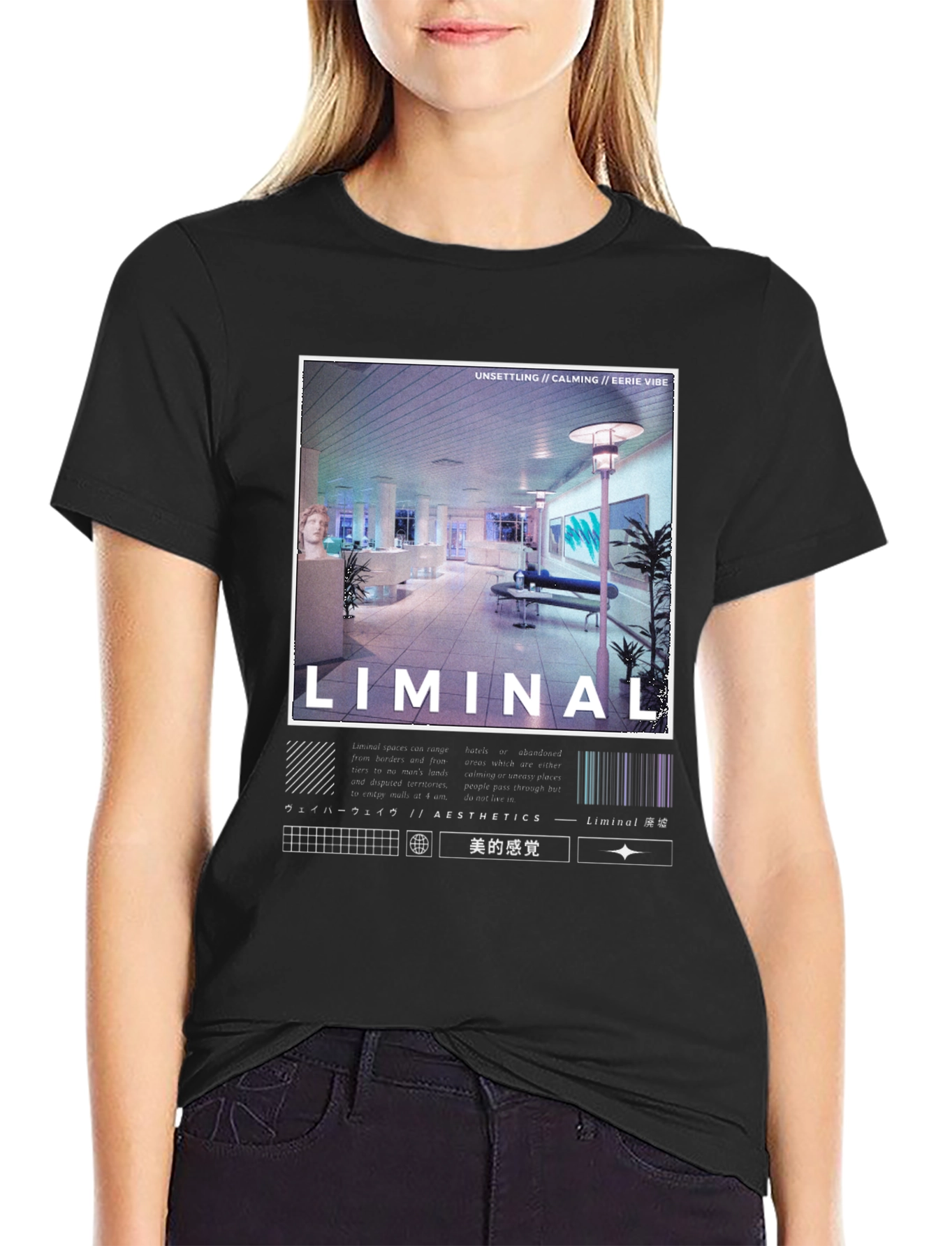 Liminal Aesthetics Graphic T-Shirt - Vaporwave Style