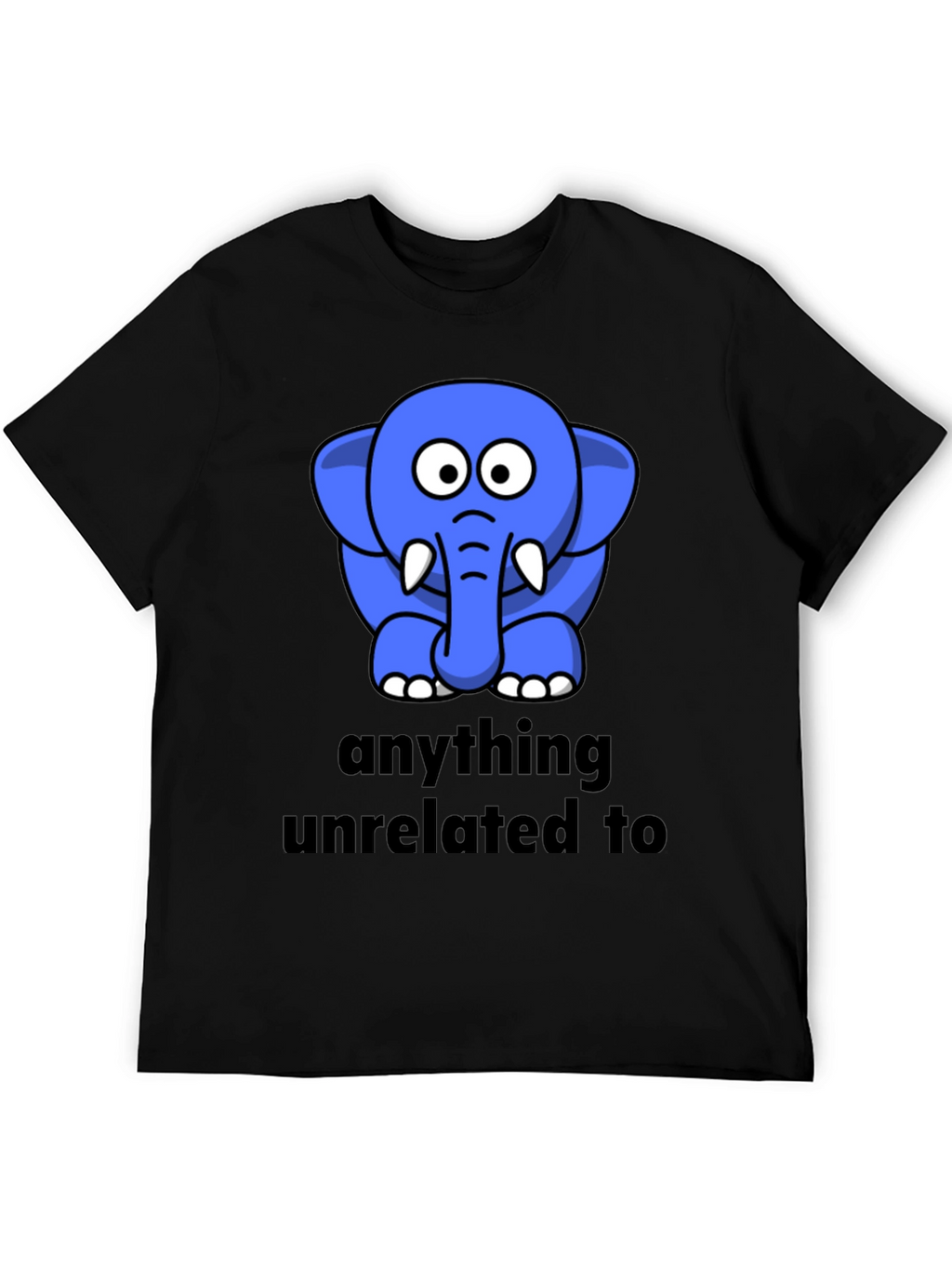 Funny Elephant Graphic Black T-Shirt