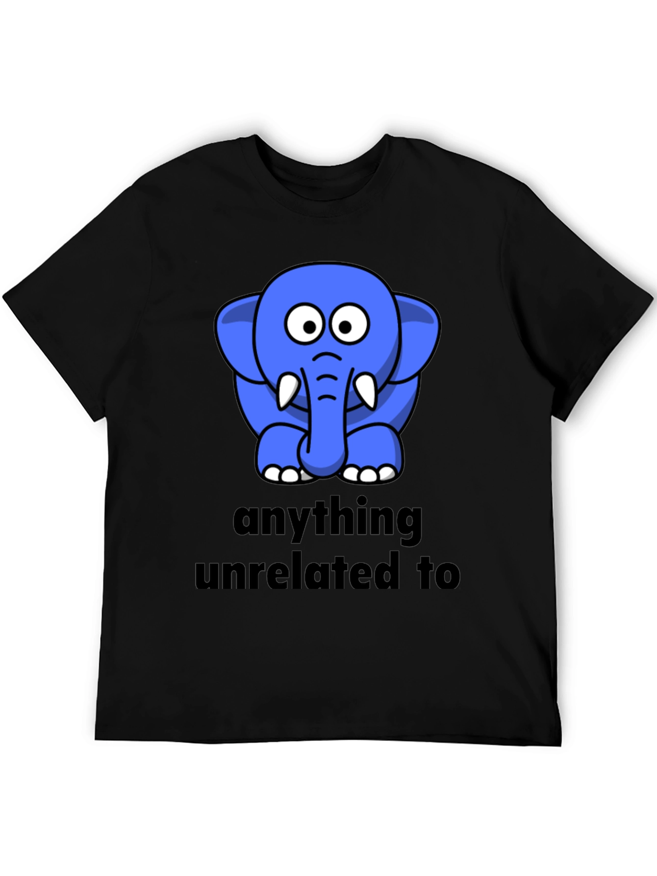 Funny Elephant Graphic Black T-Shirt