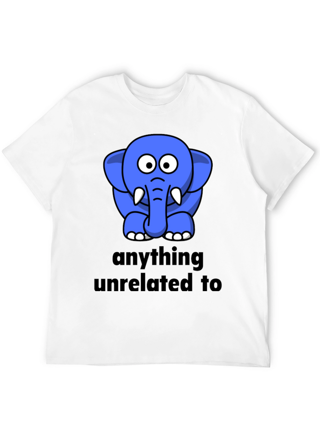 Funny Elephant Graphic Black T-Shirt