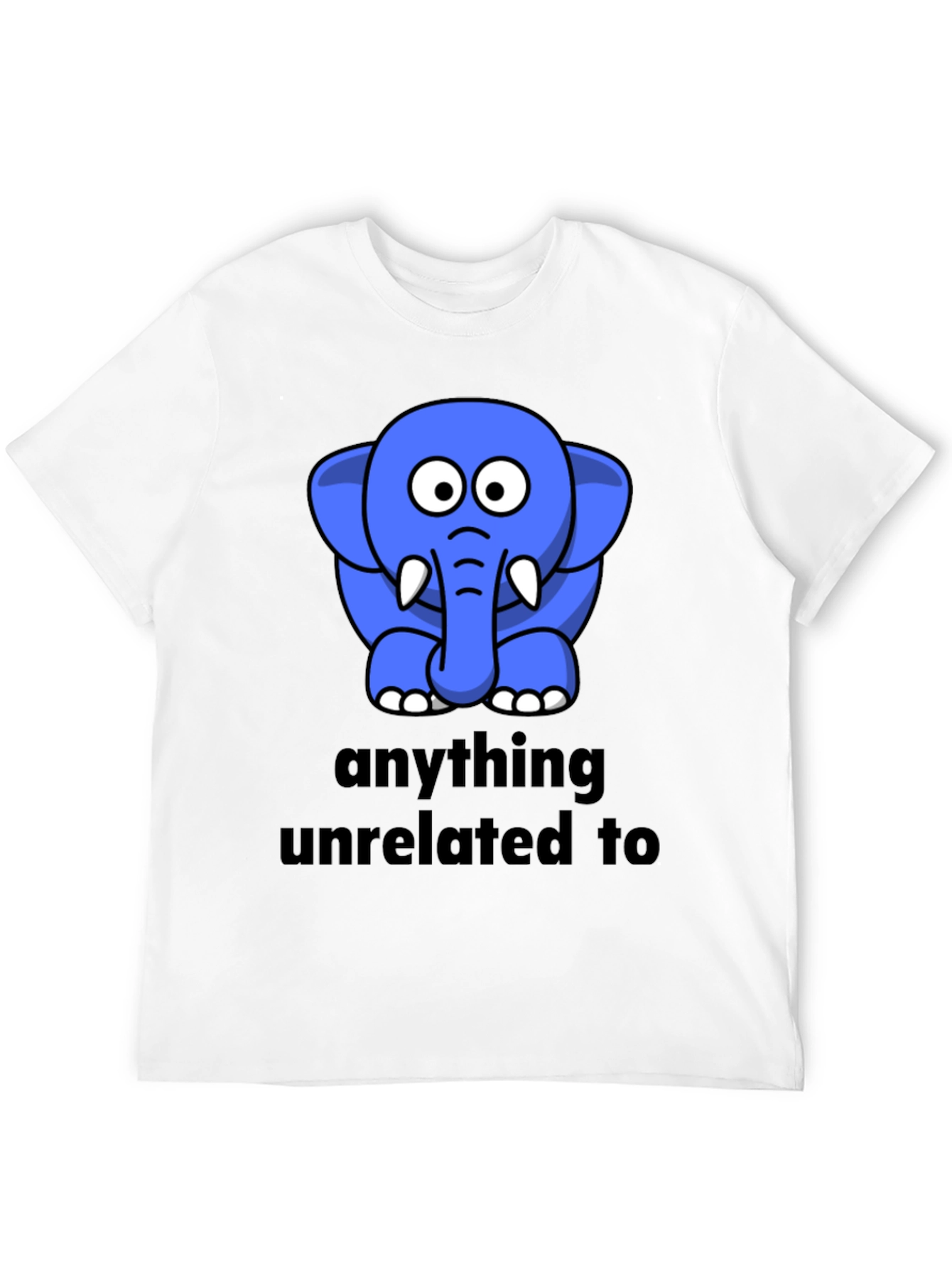 Funny Elephant Graphic Black T-Shirt