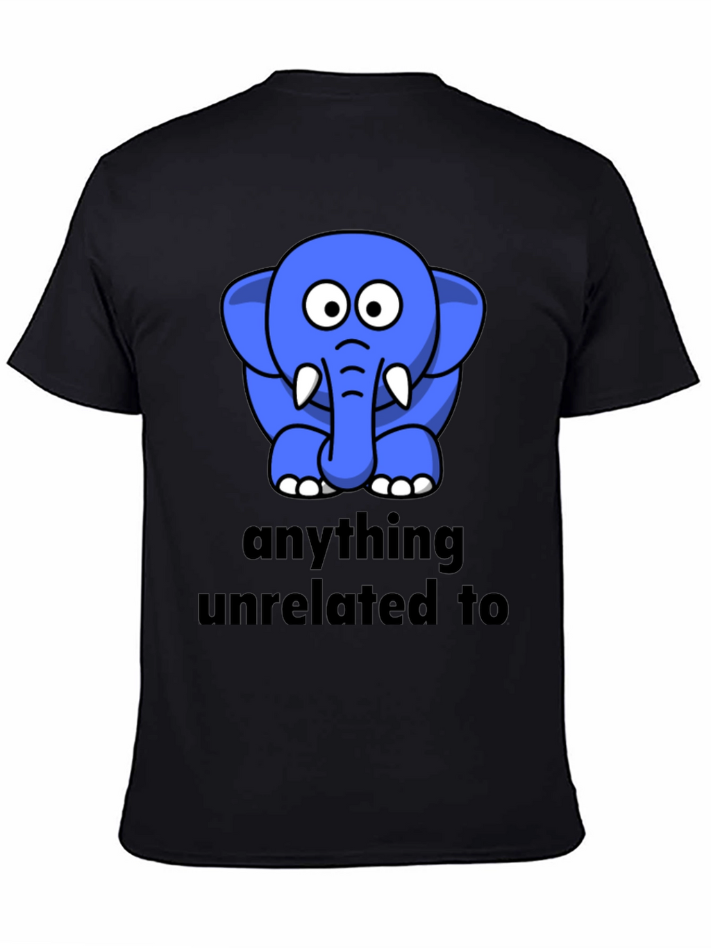 Funny Elephant Graphic Black T-Shirt