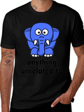 Funny Elephant Graphic Black T-Shirt