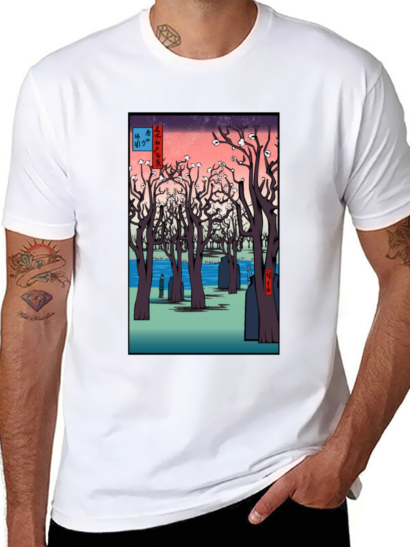 Ukiyo-e Cherry Blossom T-Shirt