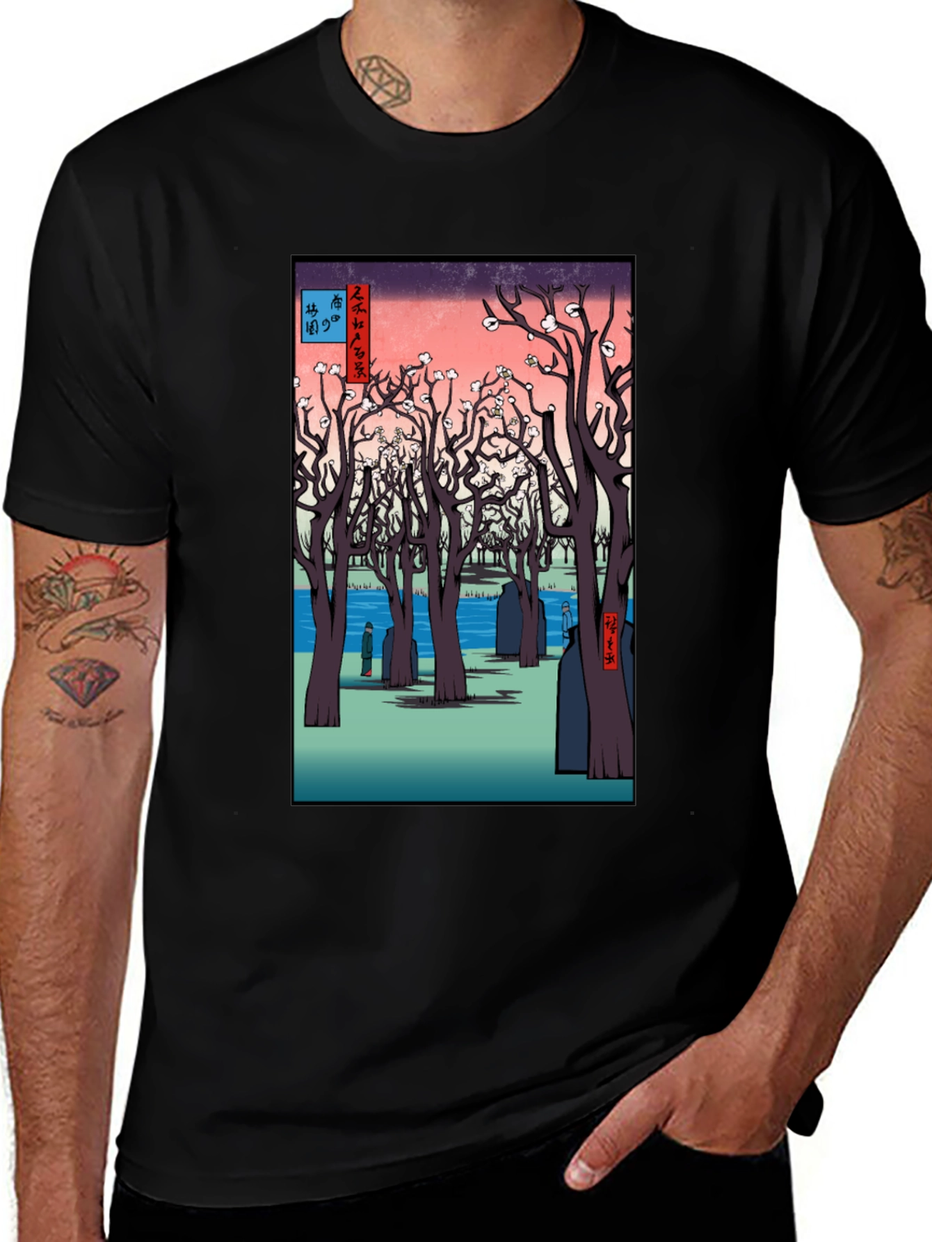 Ukiyo-e Cherry Blossom T-Shirt