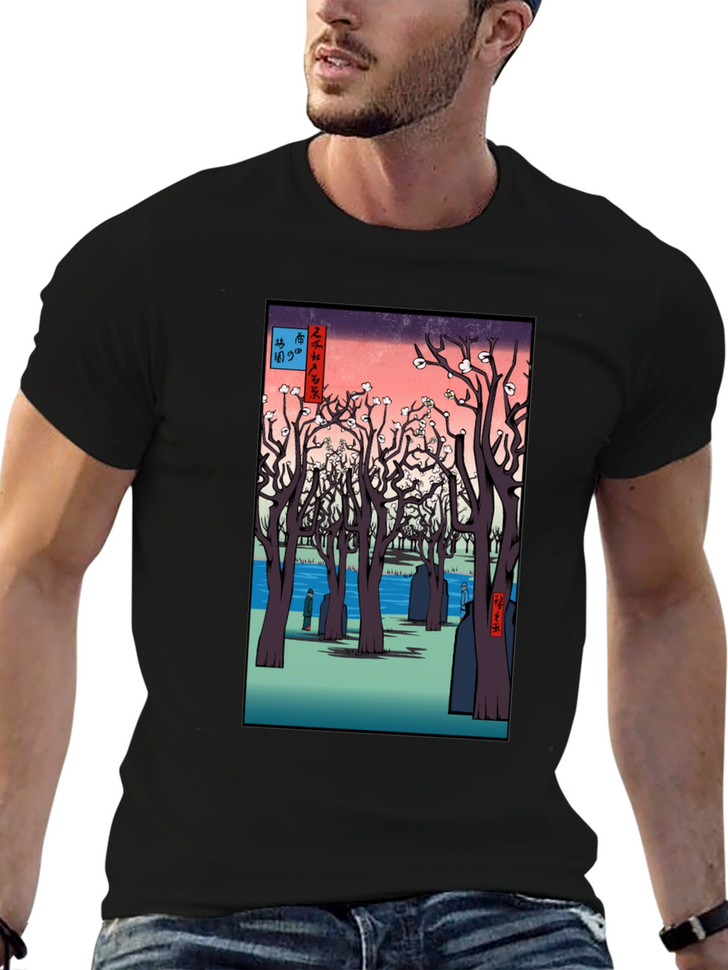 Ukiyo-e Cherry Blossom T-Shirt