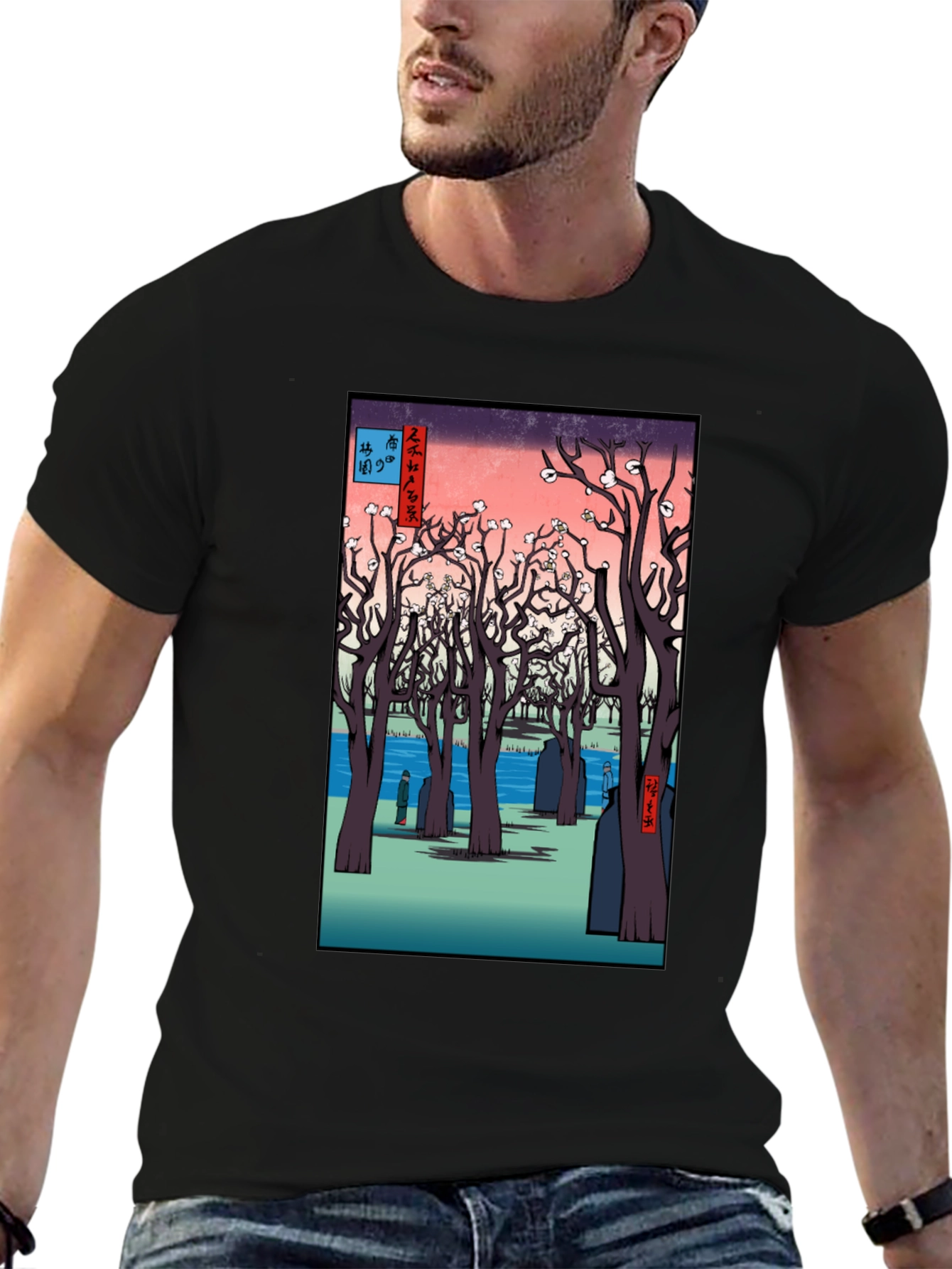 Ukiyo-e Cherry Blossom T-Shirt