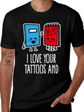 I Love Your Tattoos and Books Black T-Shirt