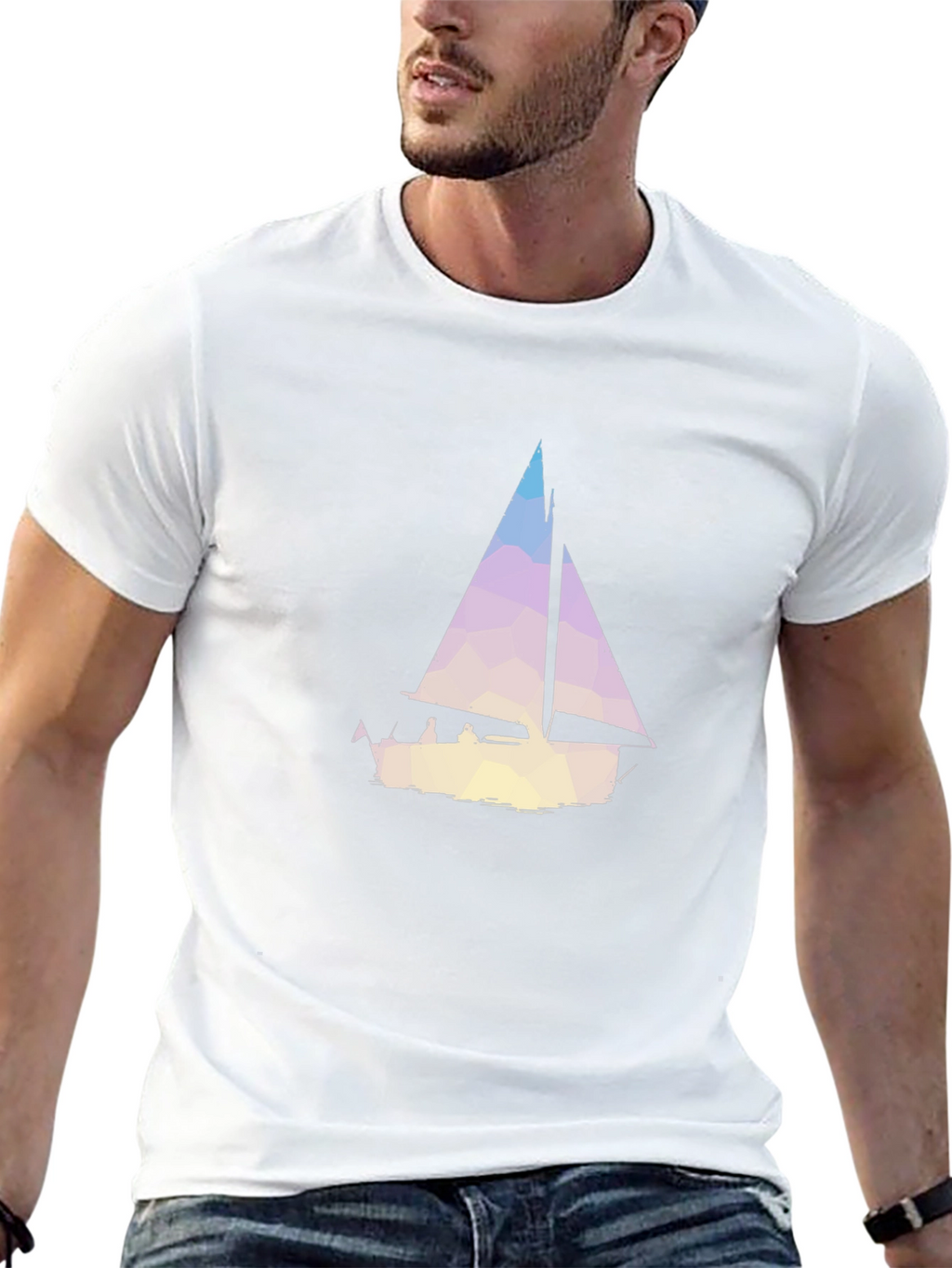 Geometric Sailboat Graphic Tee