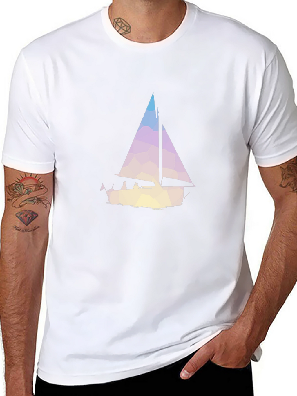 Geometric Sailboat Graphic Tee