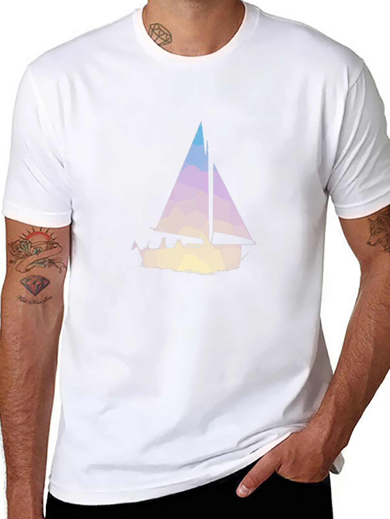 Geometric Sailboat Graphic Tee