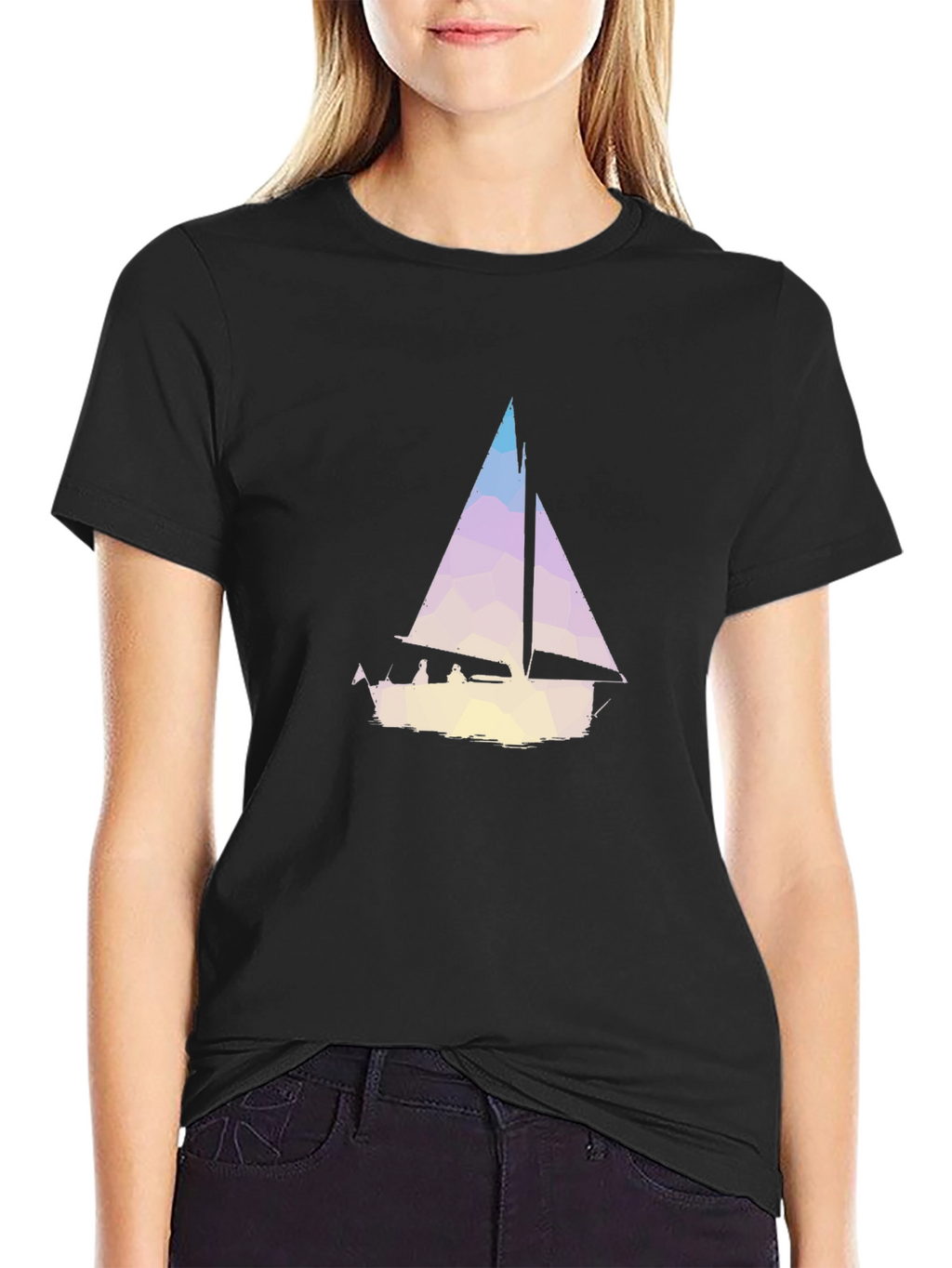 Geometric Sailboat Graphic Tee