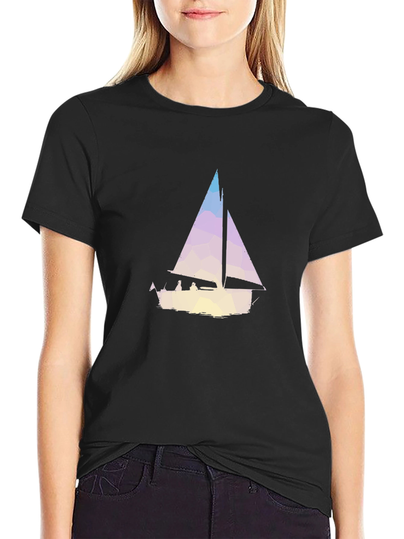 Geometric Sailboat Graphic Tee