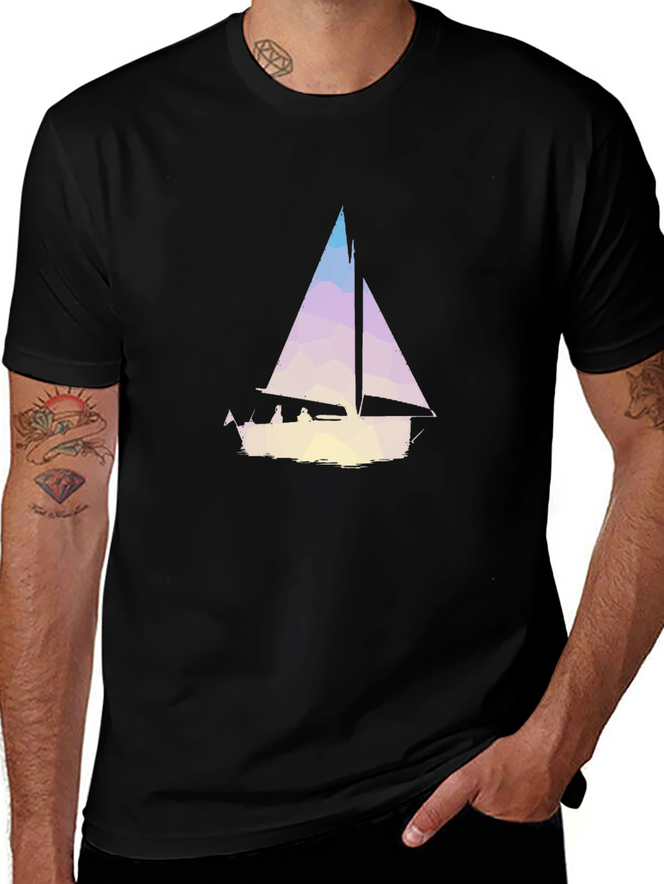 Geometric Sailboat Graphic Tee