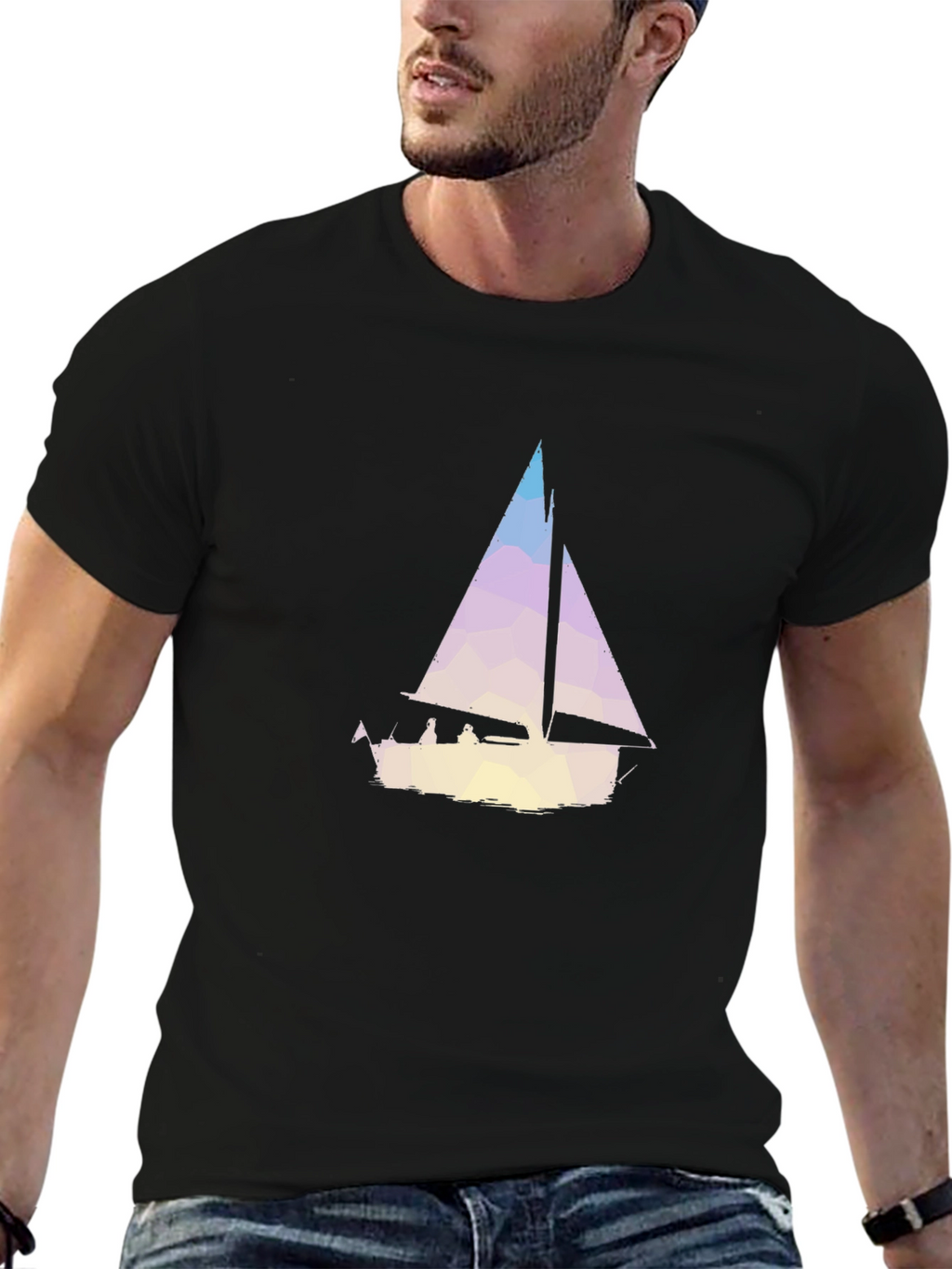 Geometric Sailboat Graphic Tee