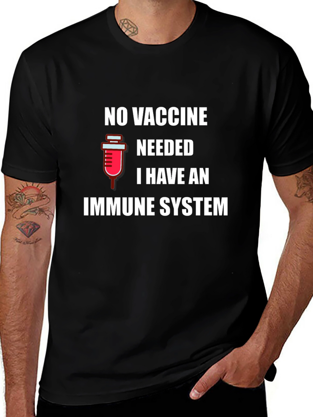 Immune System T-Shirt - No Vaccine Needed