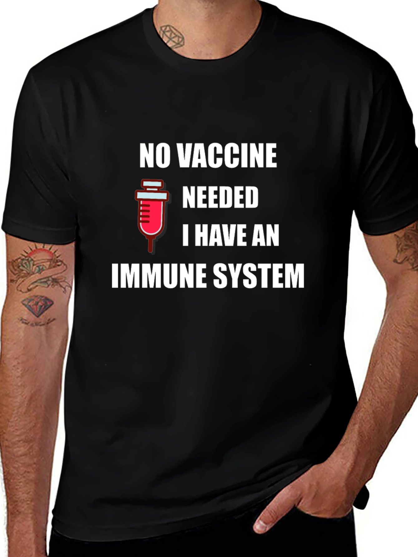 Immune System T-Shirt - No Vaccine Needed