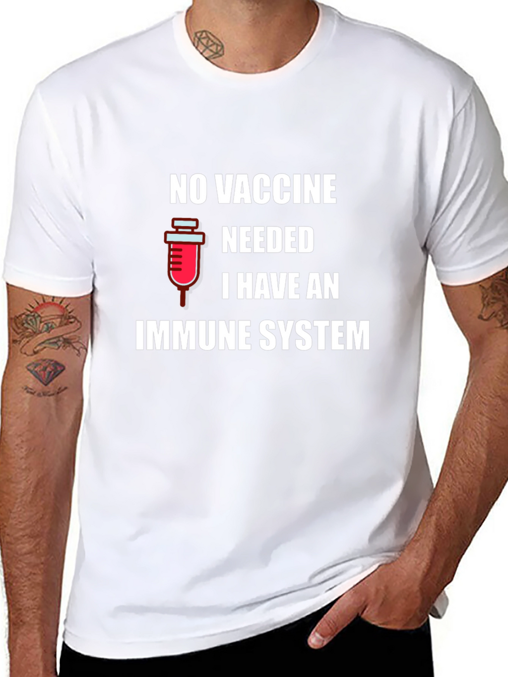 Immune System T-Shirt - No Vaccine Needed