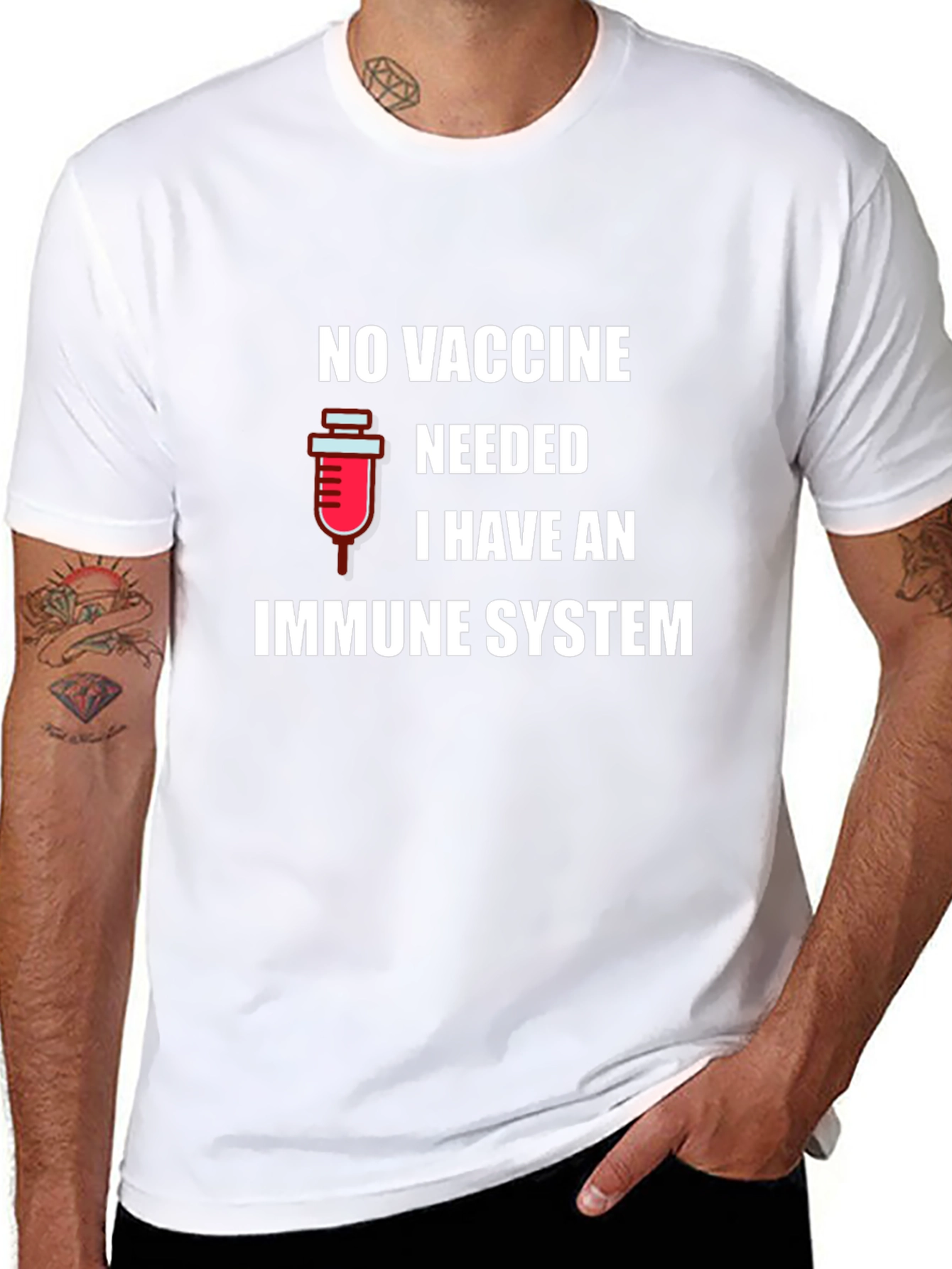 Immune System T-Shirt - No Vaccine Needed