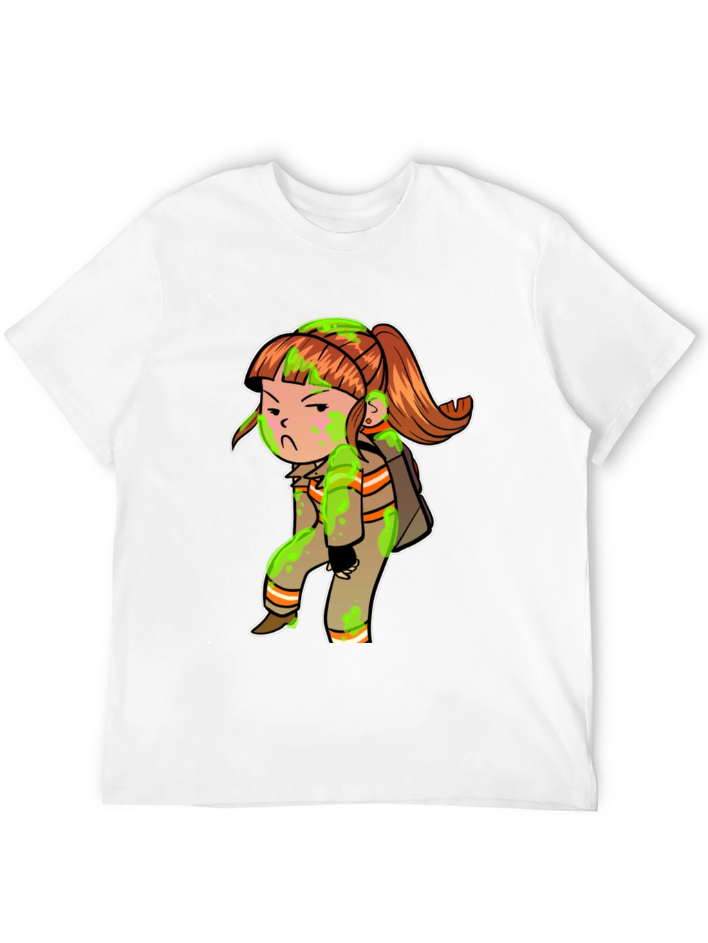 Cartoon Girl Black T-Shirt