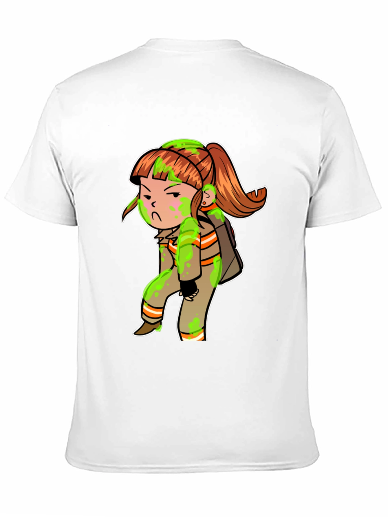 Cartoon Girl Black T-Shirt