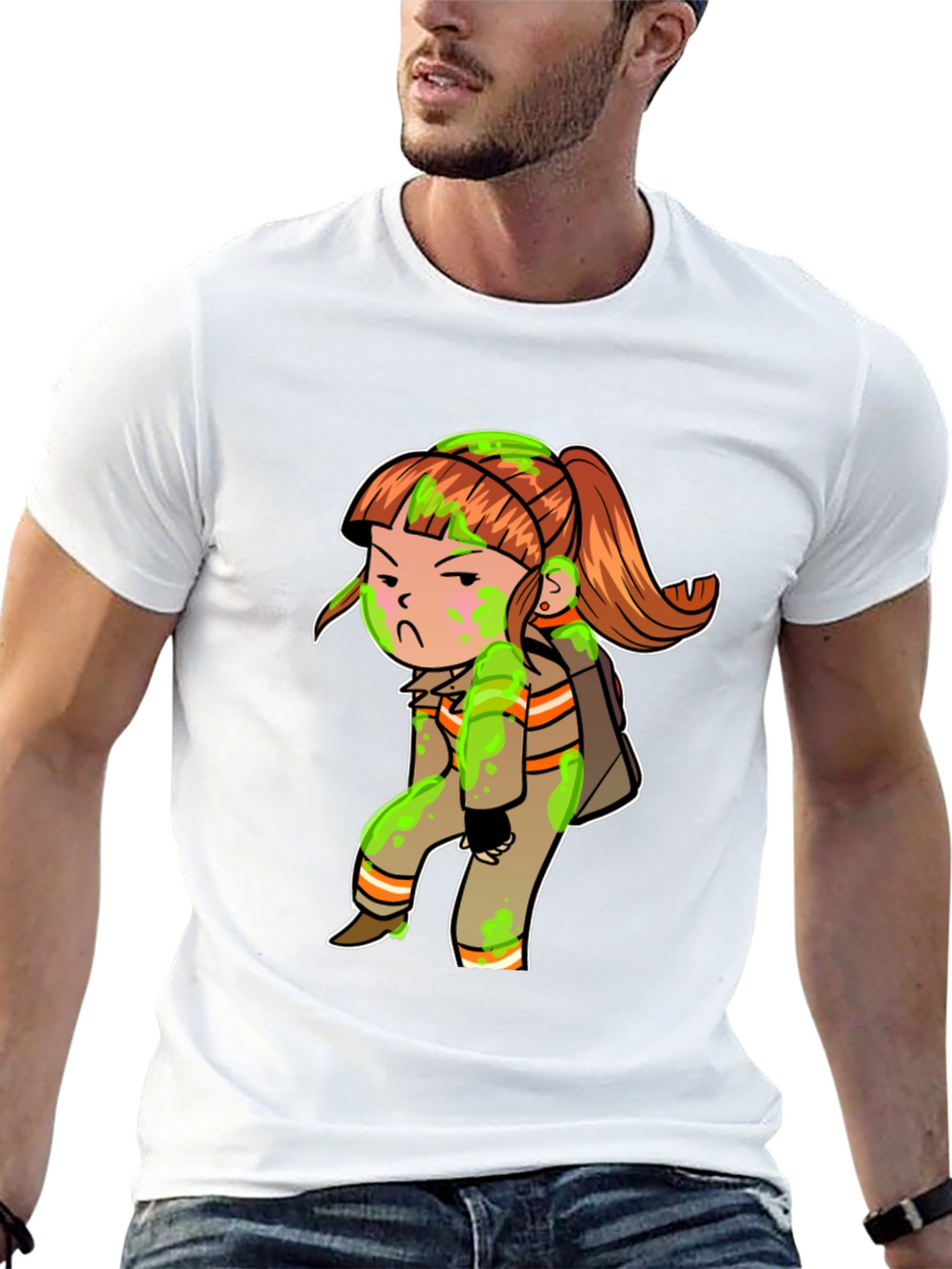 Cartoon Girl Black T-Shirt