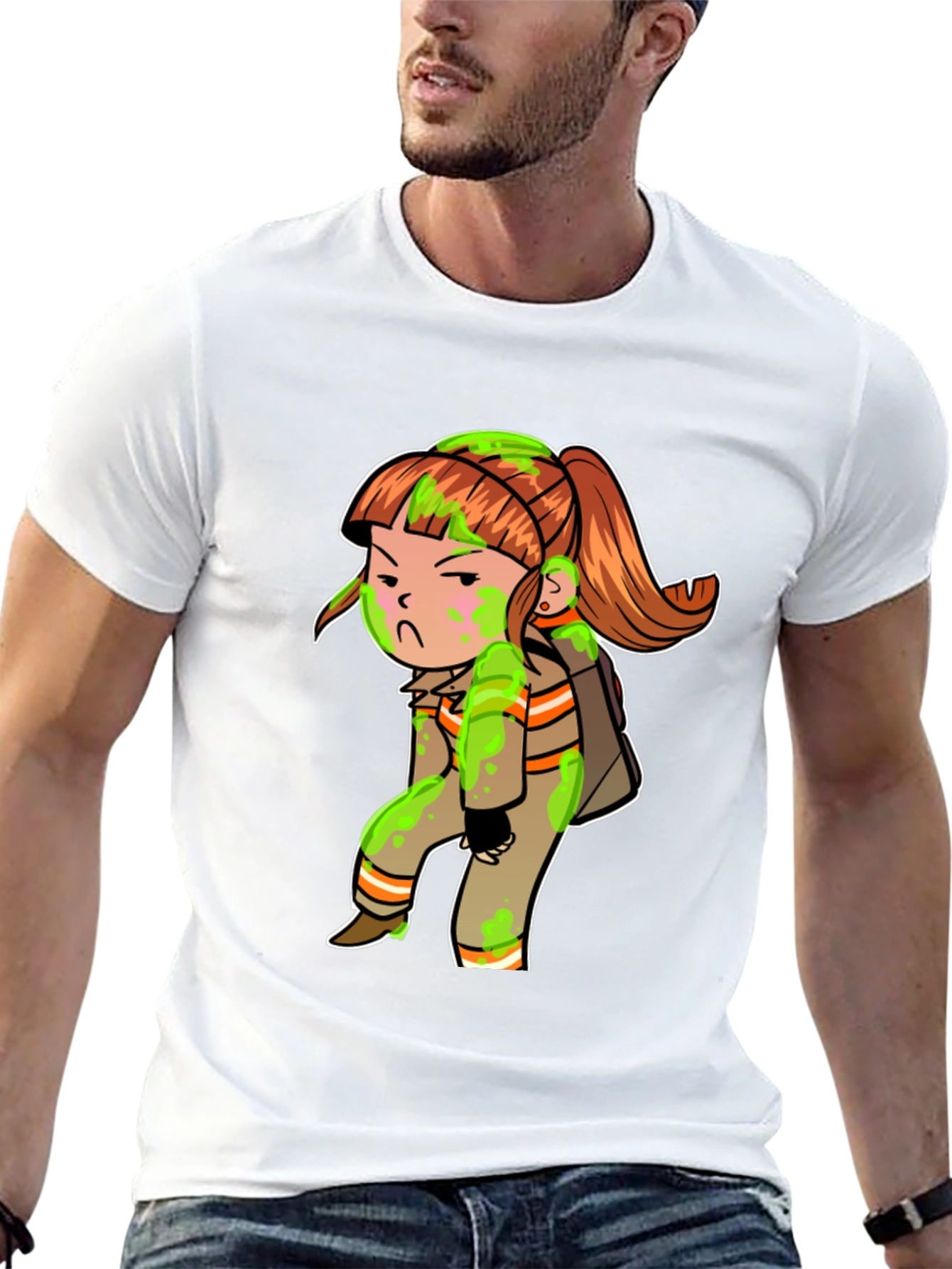Cartoon Girl Black T-Shirt