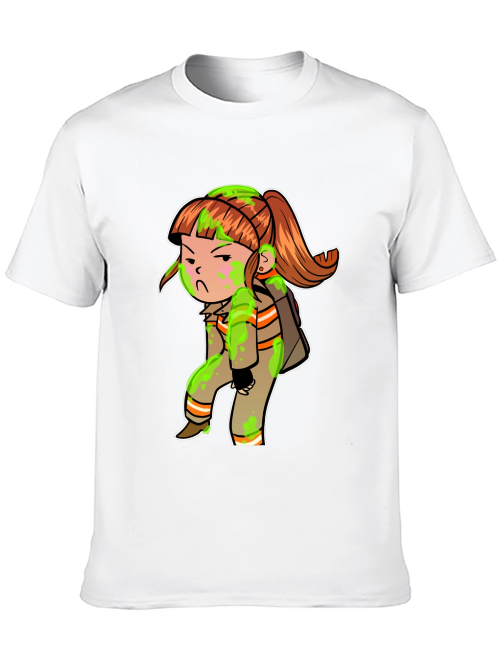 Cartoon Girl Black T-Shirt