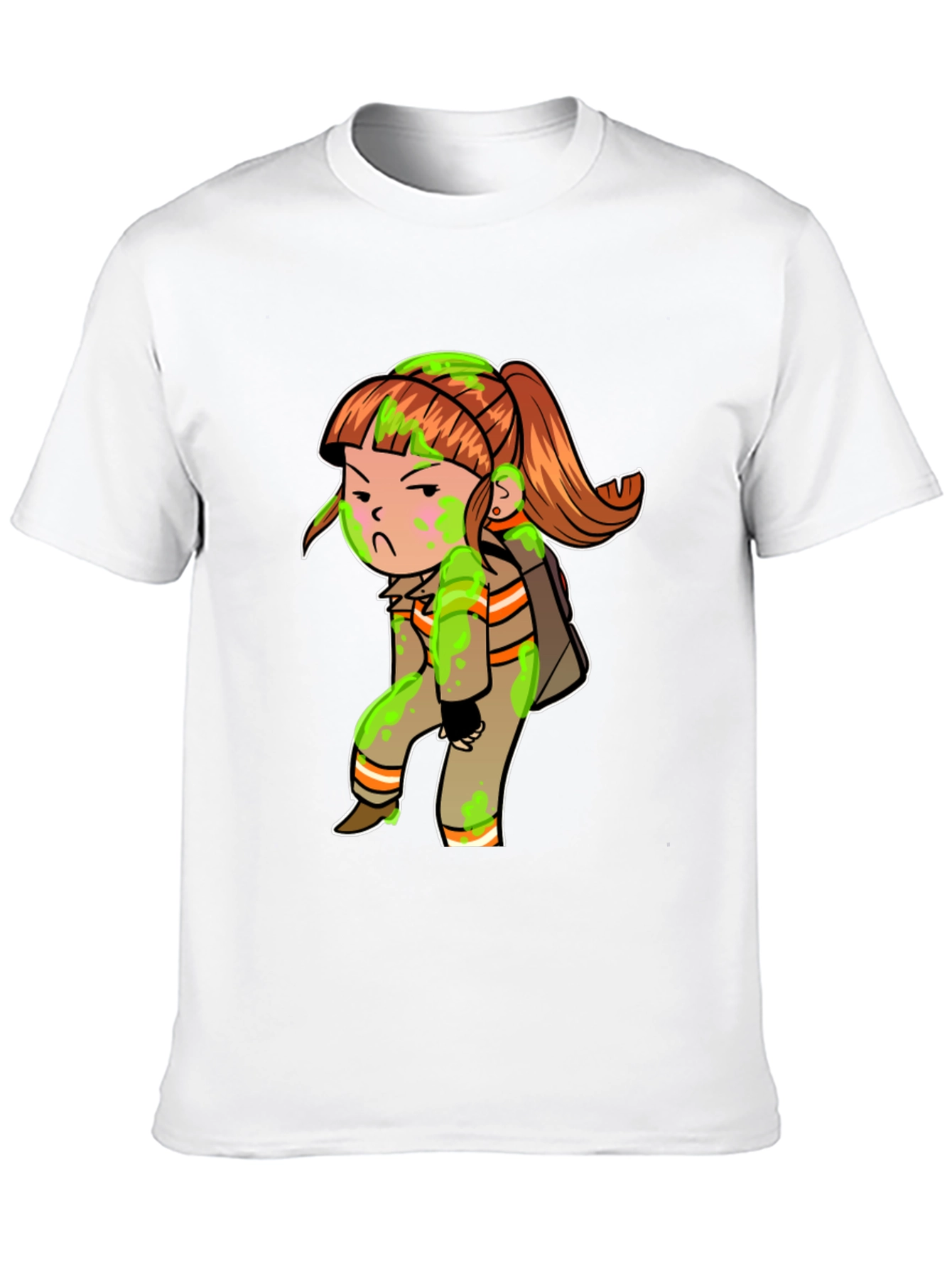 Cartoon Girl Black T-Shirt