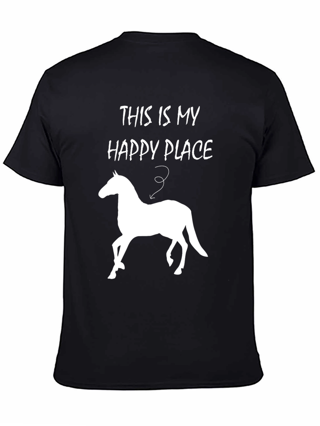 Happy Place Horse T-Shirt - Mens Black Tee