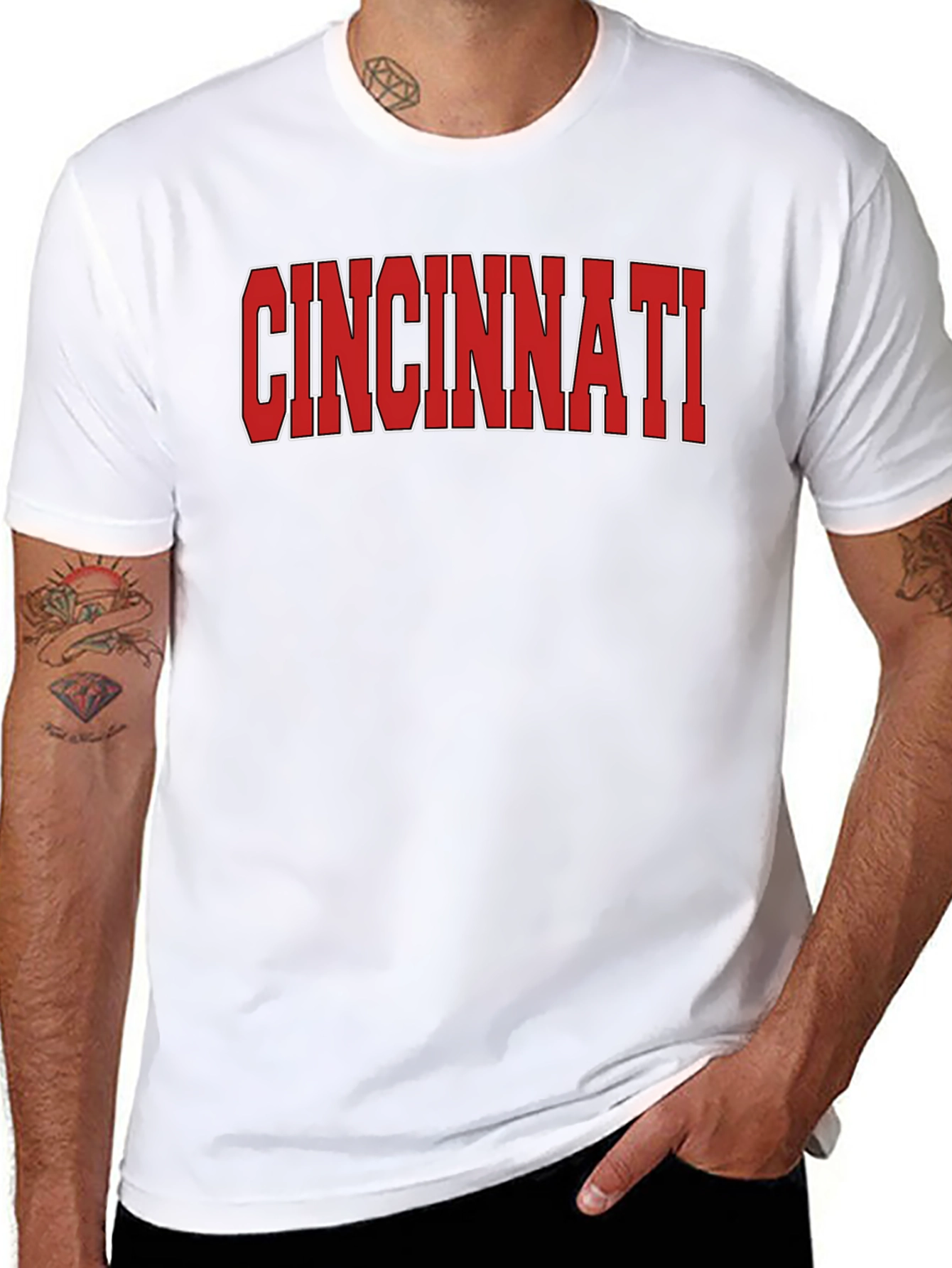 Cincinnati Graphic Tee - Bold Red Text