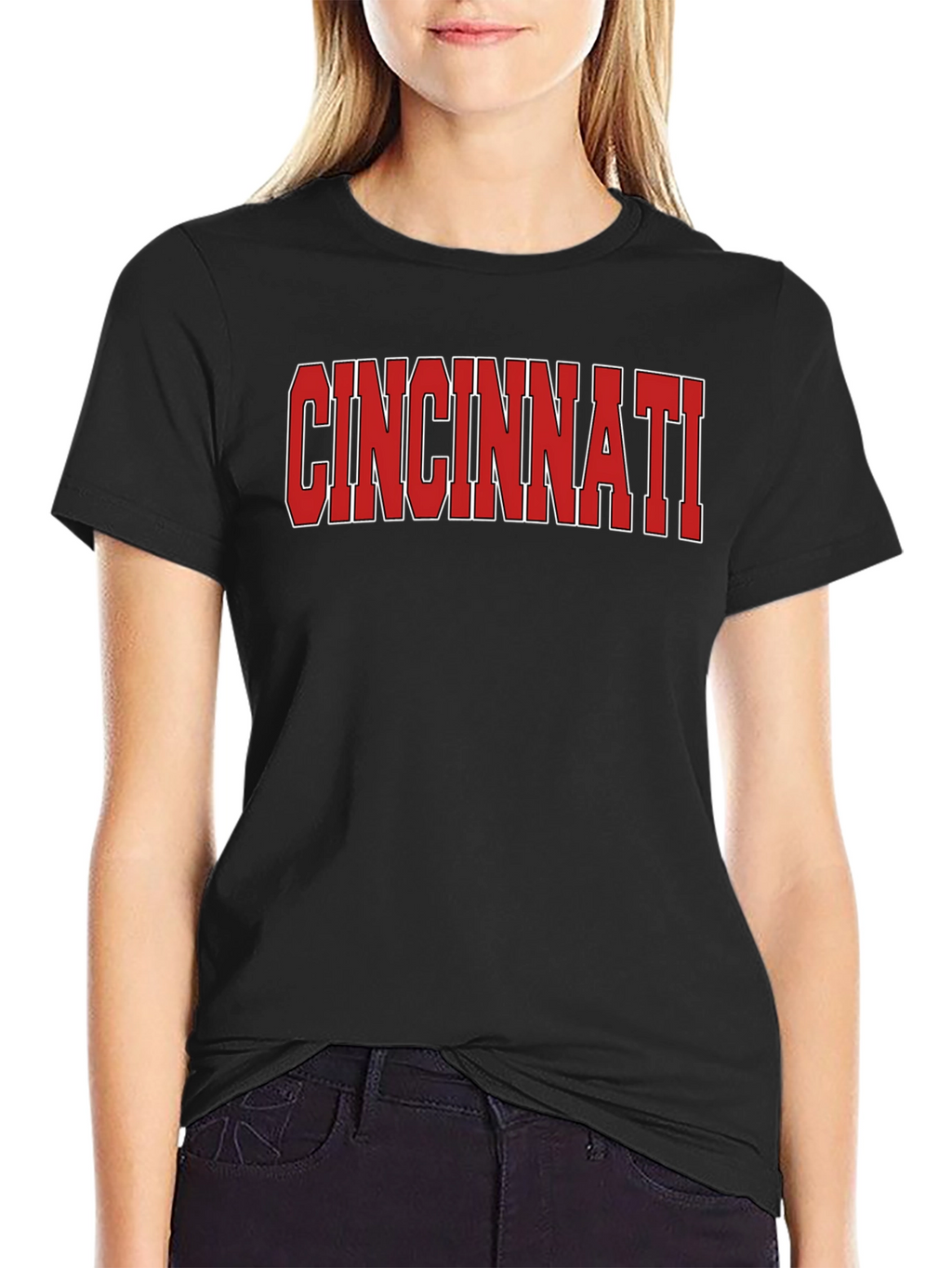 Cincinnati Graphic Tee - Bold Red Text