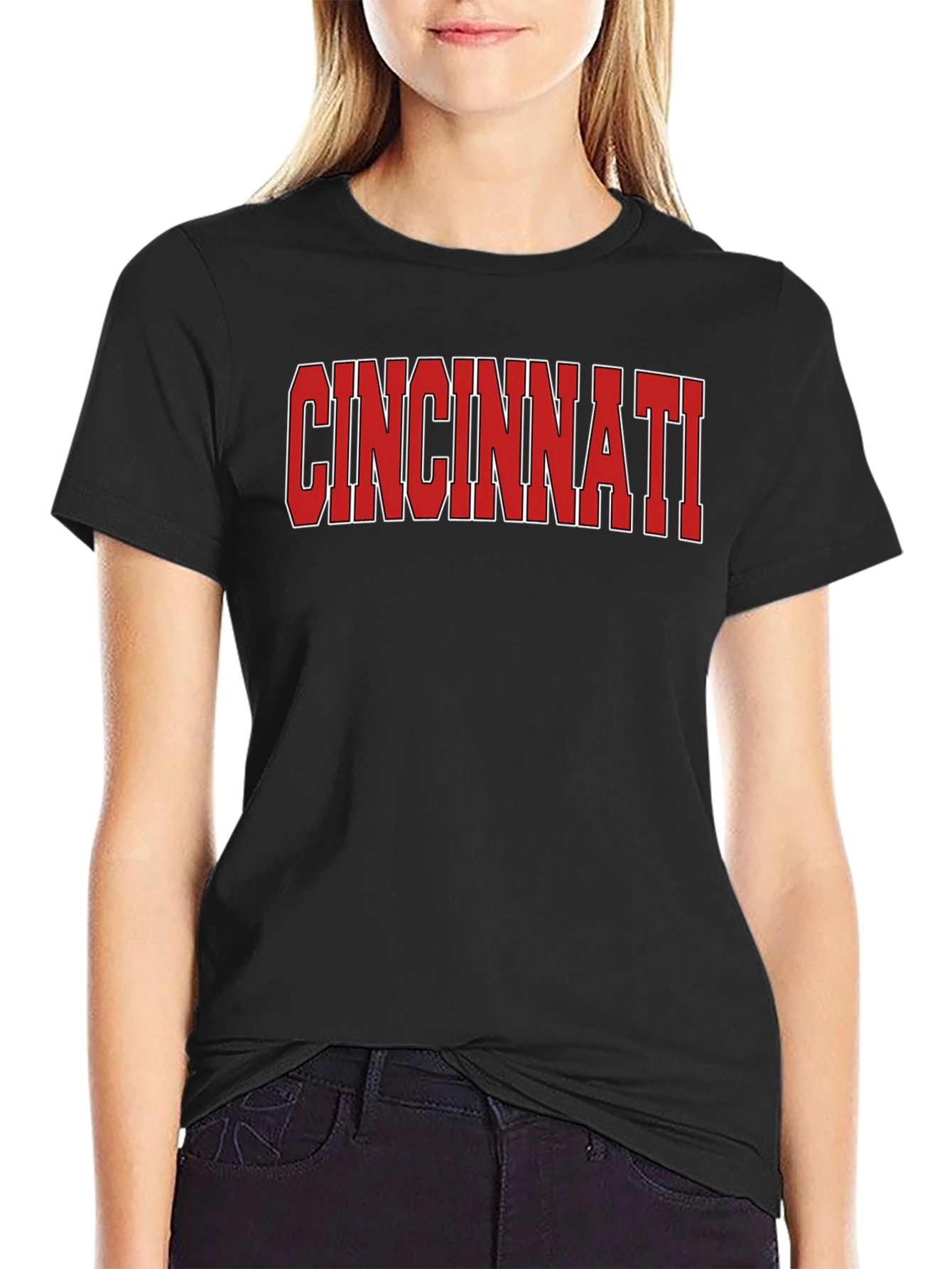Cincinnati Graphic Tee - Bold Red Text