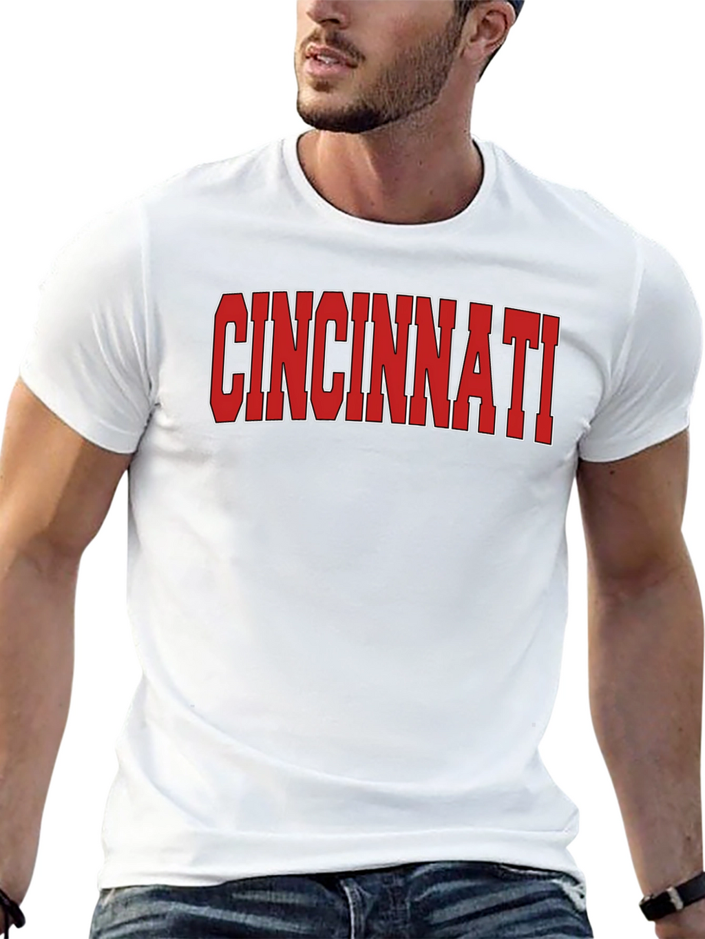 Cincinnati Graphic Tee - Bold Red Text