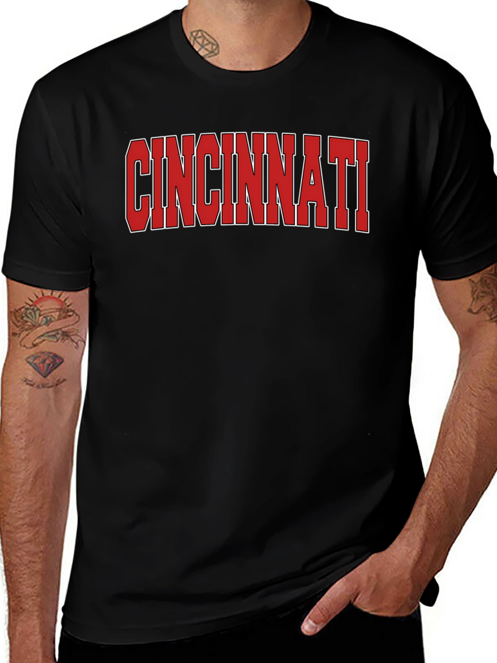 Cincinnati Graphic Tee - Bold Red Text
