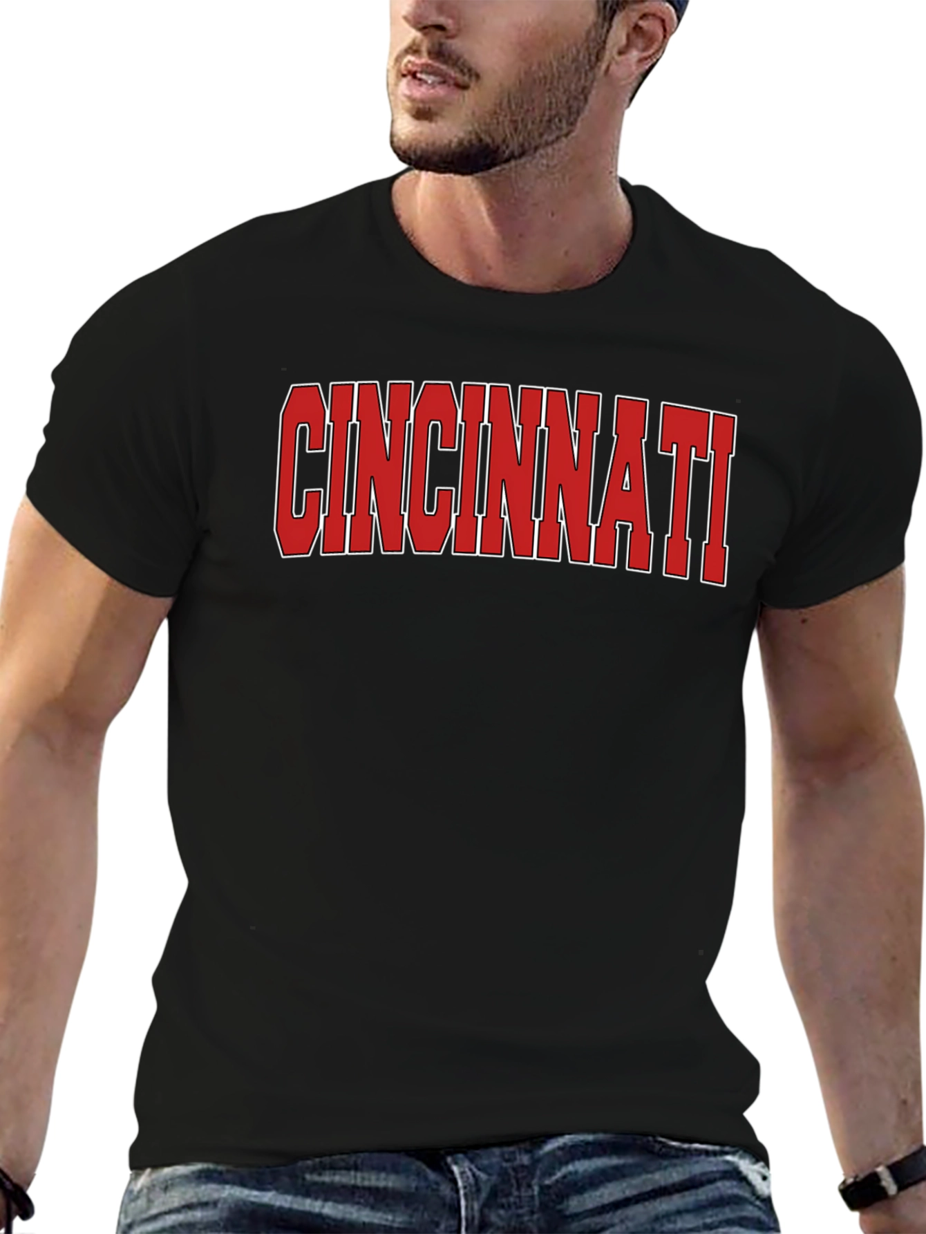 Cincinnati Graphic Tee - Bold Red Text